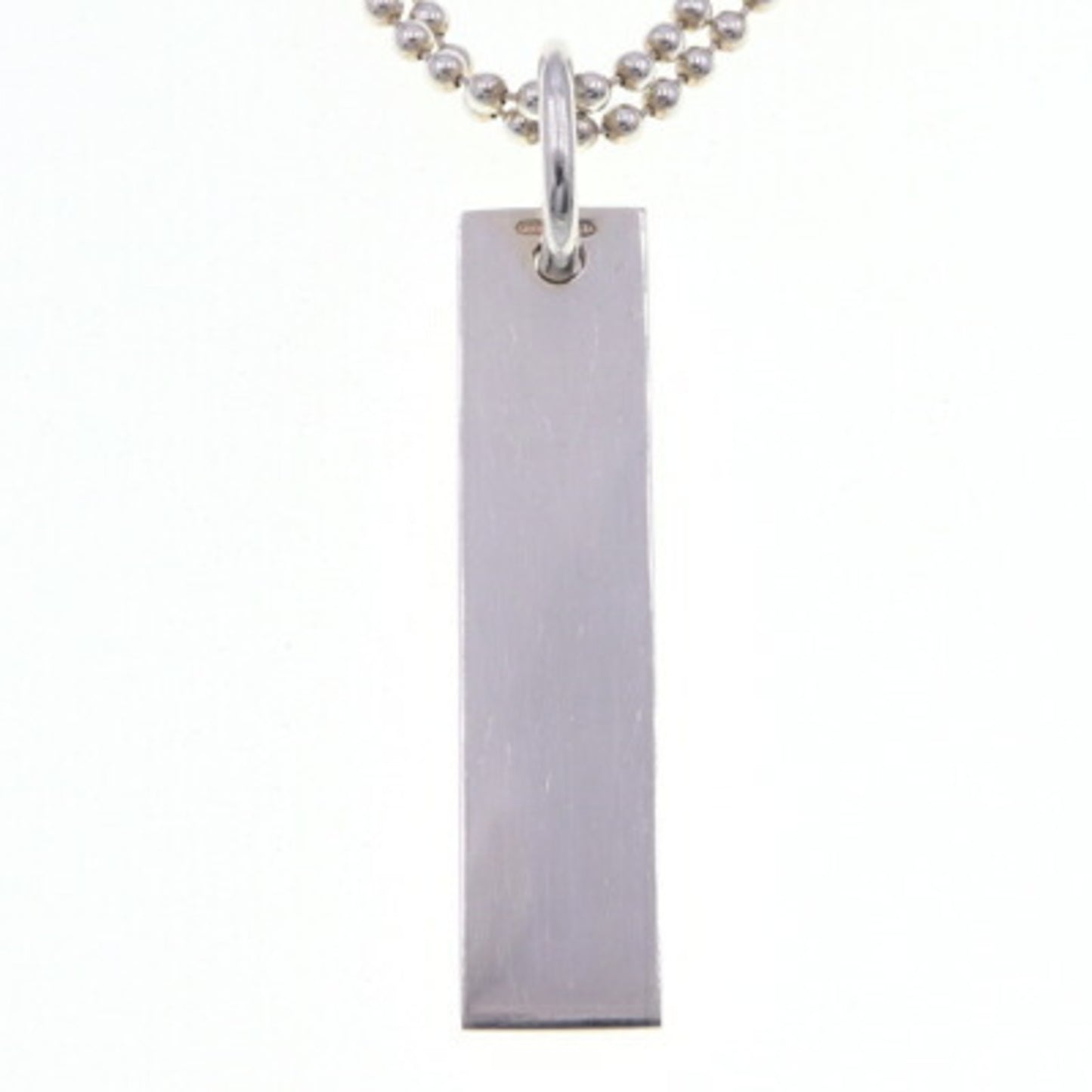 Gucci Square Plate Necklace 010595 SV Sterling Silver 925 Double-Strand Ball Chain Pendant Choker for Men and Women GUCCI