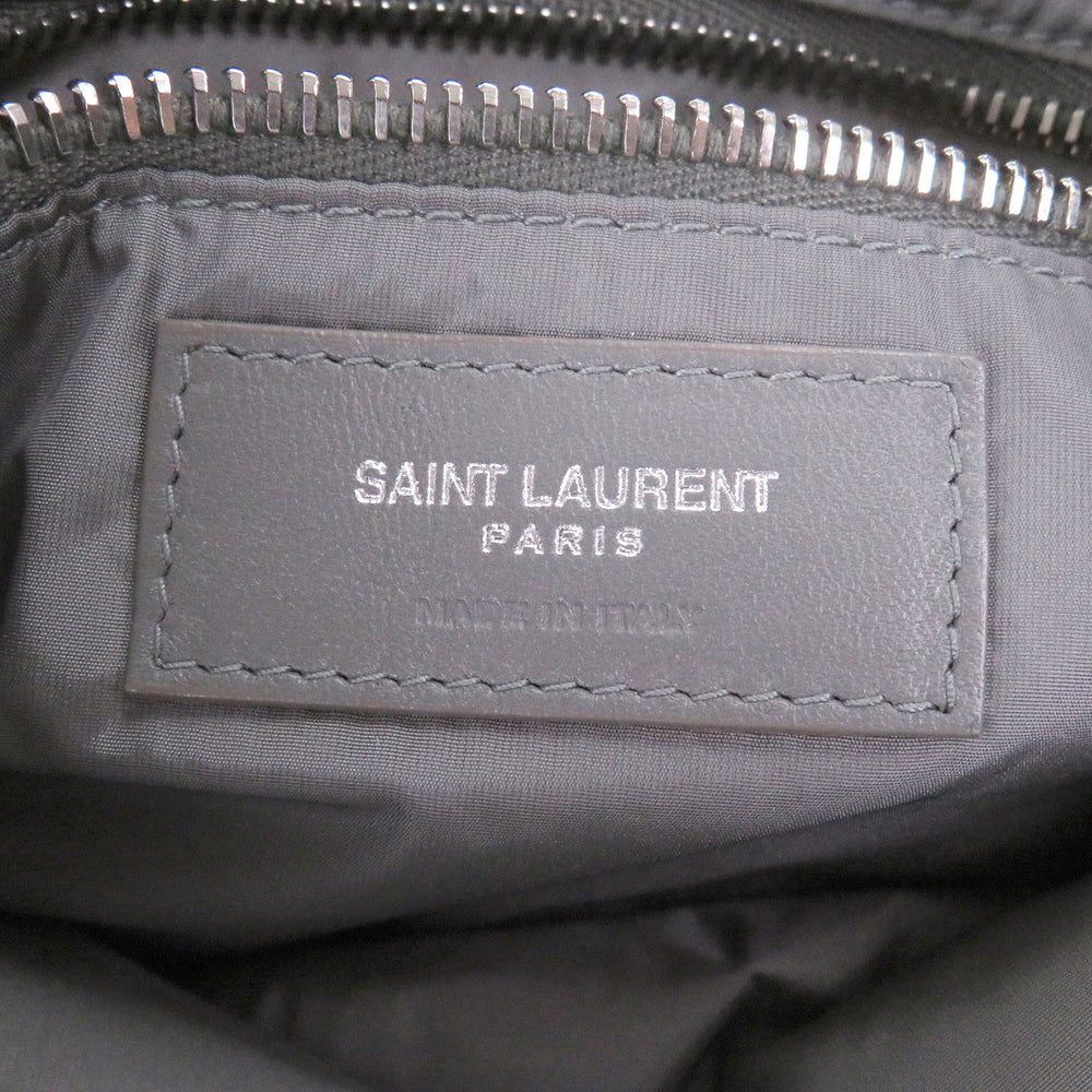 Yves Saint Laurent SAINT LAURENT PARIS 733294 Nylon Cassandra Logo Hardware One-Shoulder Bag, Gray, with Dust Made in Italy, Women's — Like New