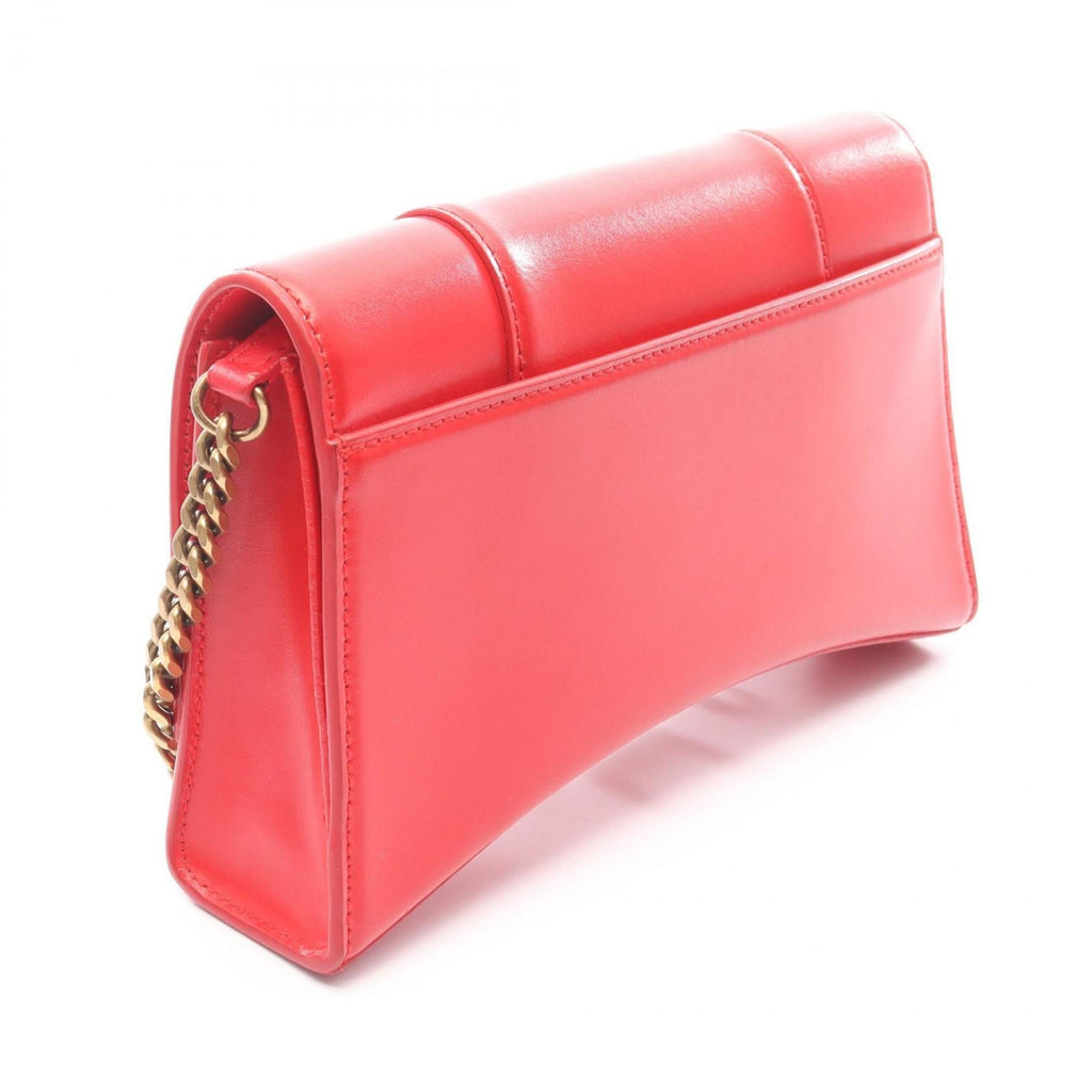 Balenciaga Hourglass Shoulder Bag, Leather, Women's, Red