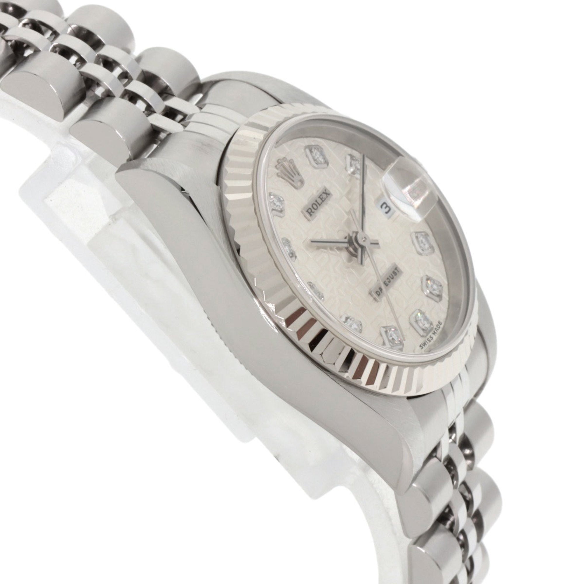 Rolex 79174G Datejust 10P Diamond Watch in Stainless Steel SS 18K White Gold for Women