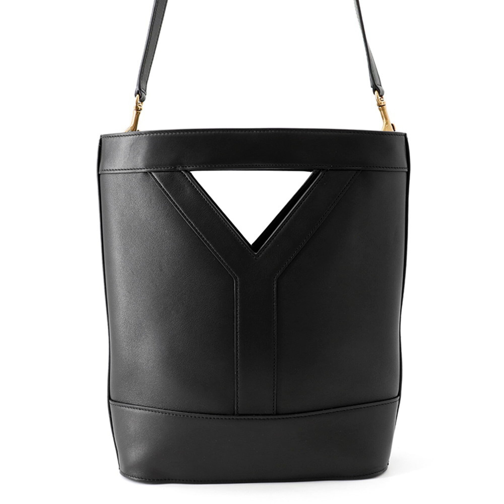 Yves Saint Laurent Saint Laurent Paris handbag, Y bucket style, calf leather, 808224, SAINT LAURENT PARIS, 2-way, black — Like New