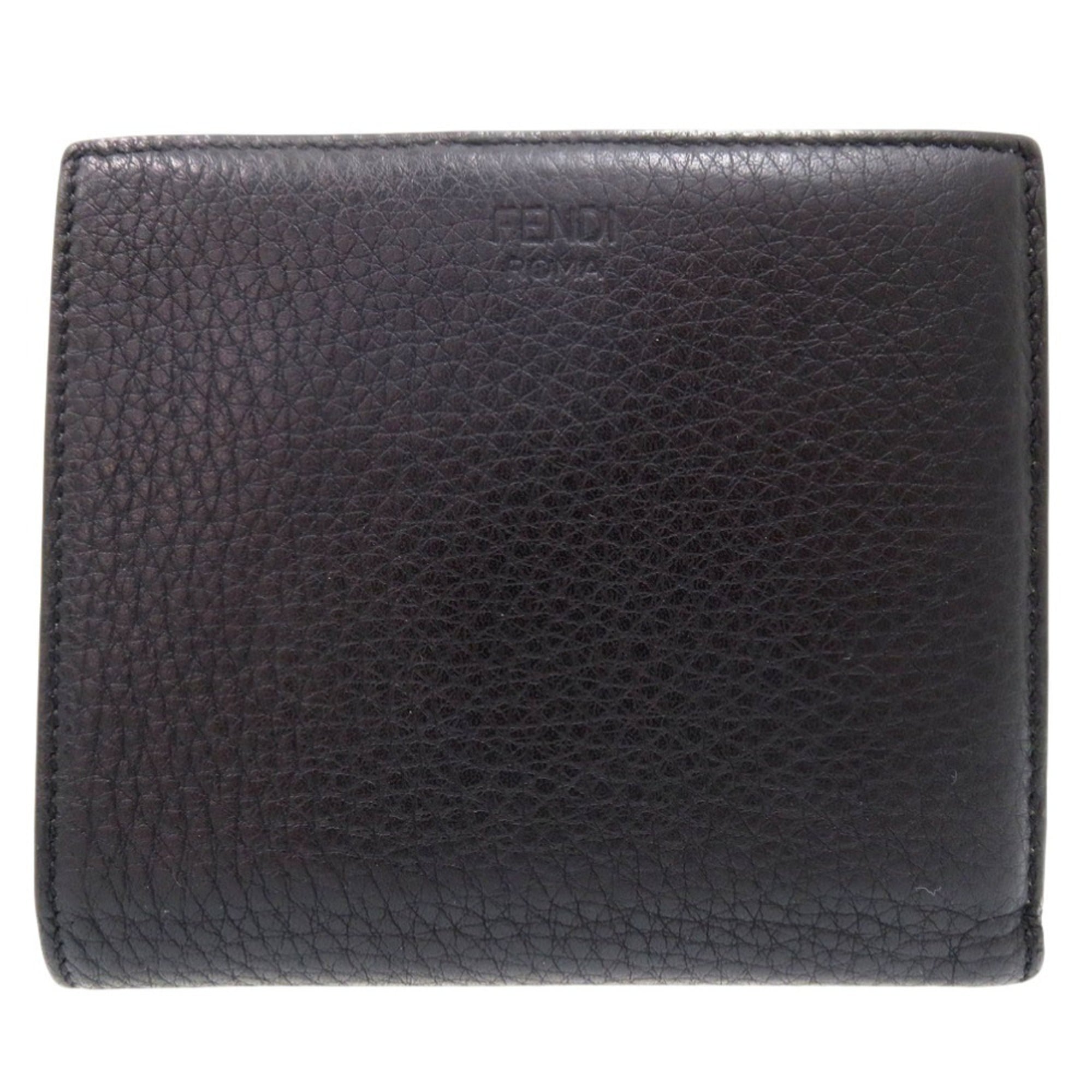 Like new Fendi PEEK A BOO bifold wallet 8M0438 A91B F11IE calfskin 0197