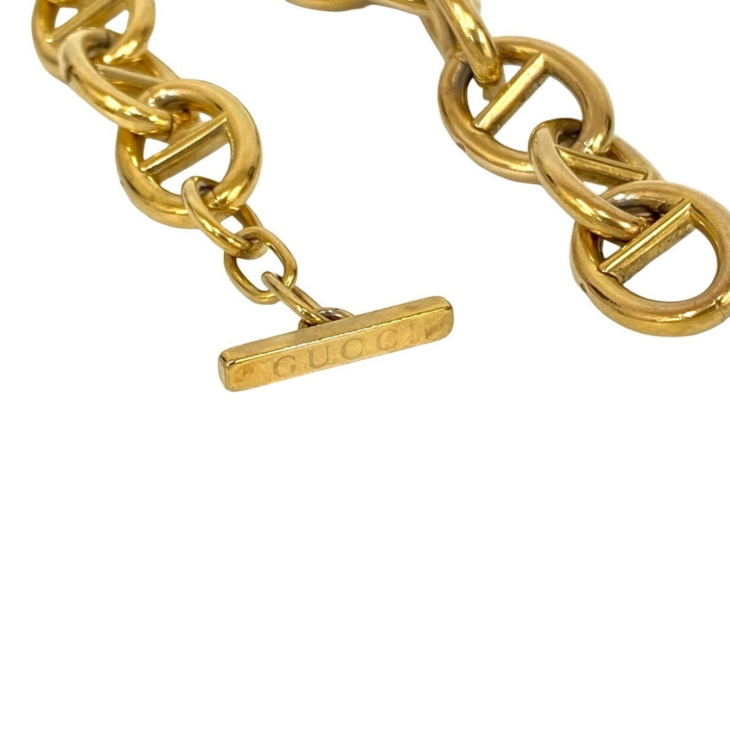 GUCCI Anchor Chain Bracelet Logo Bangle Gold 37354