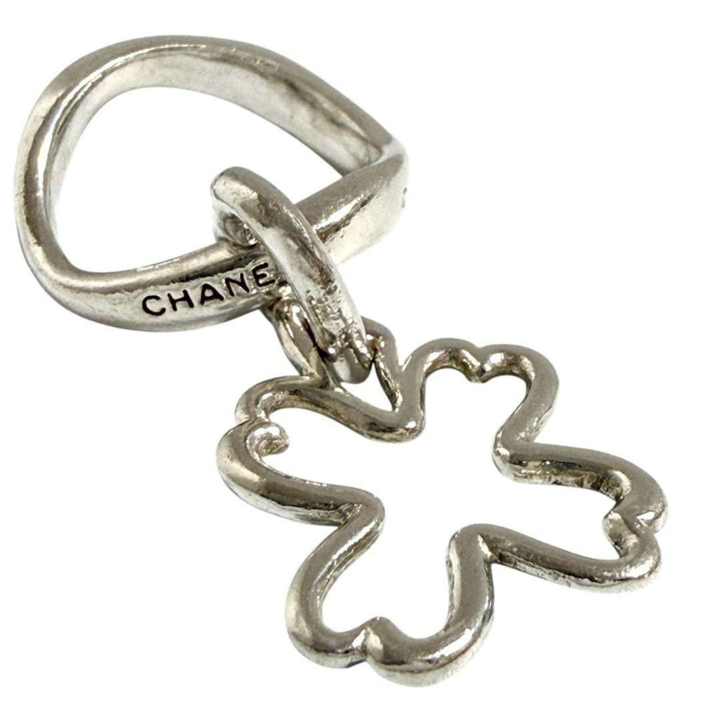 Chanel Women's Silver 925 Ring, Size 12, Clover