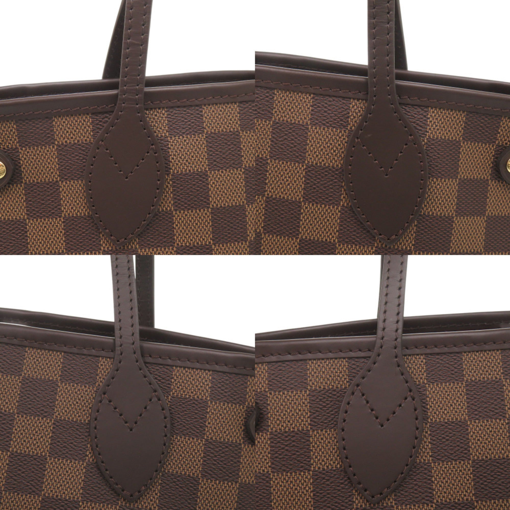 Like new Louis Vuitton Neverfull PM Damier Brown Tote Bag with Pouch N41359 LV 0701 LOUIS VUITTON — Like New
