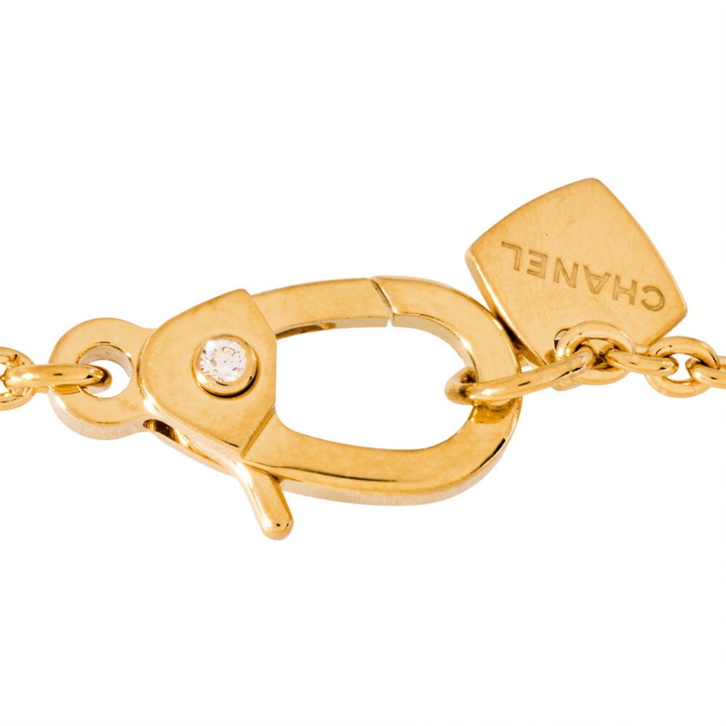 CHANEL Coco Crush Diamond Necklace J12102 18KPG 7.9g Pink Gold Beige Women's