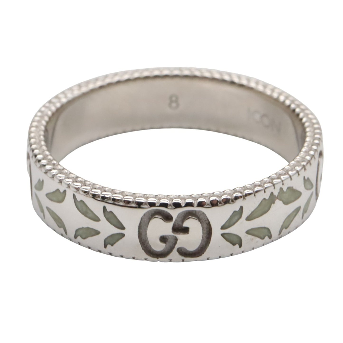 Gucci Icon Ring, 18K White Gold with Diamonds, Silver, for Men and Women