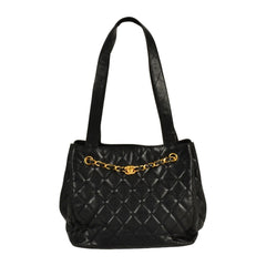 CHANEL Shoulder Bag Caviar Skin Black Turnlock Chain Women's — New - Store Return