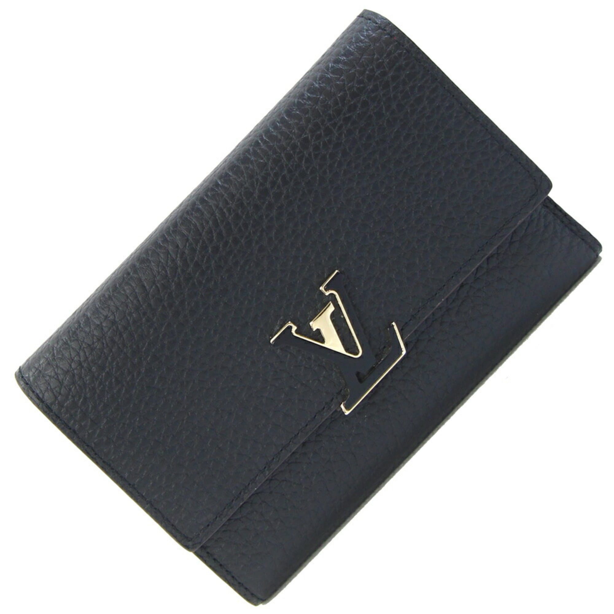 Louis Vuitton Portefeuille Capucines Compact Tri-fold Wallet M62157 in Noir and Hot Pink Taurillon Leather. LV Wallet, Two-Tone Design. Women's. LOUIS VUITTON