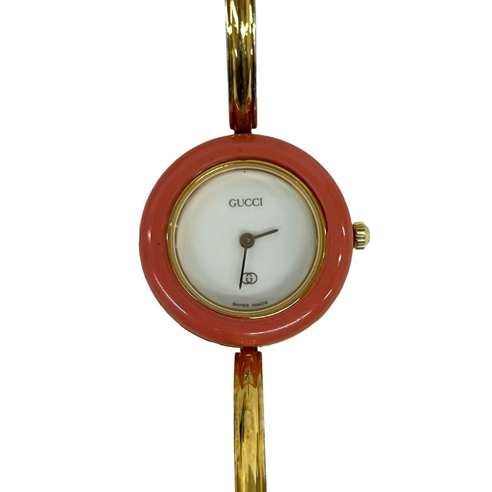 GUCCI Vintage Changeable Bezel Sherry Line GP Watch Wristwatch Gold 30660 — Good