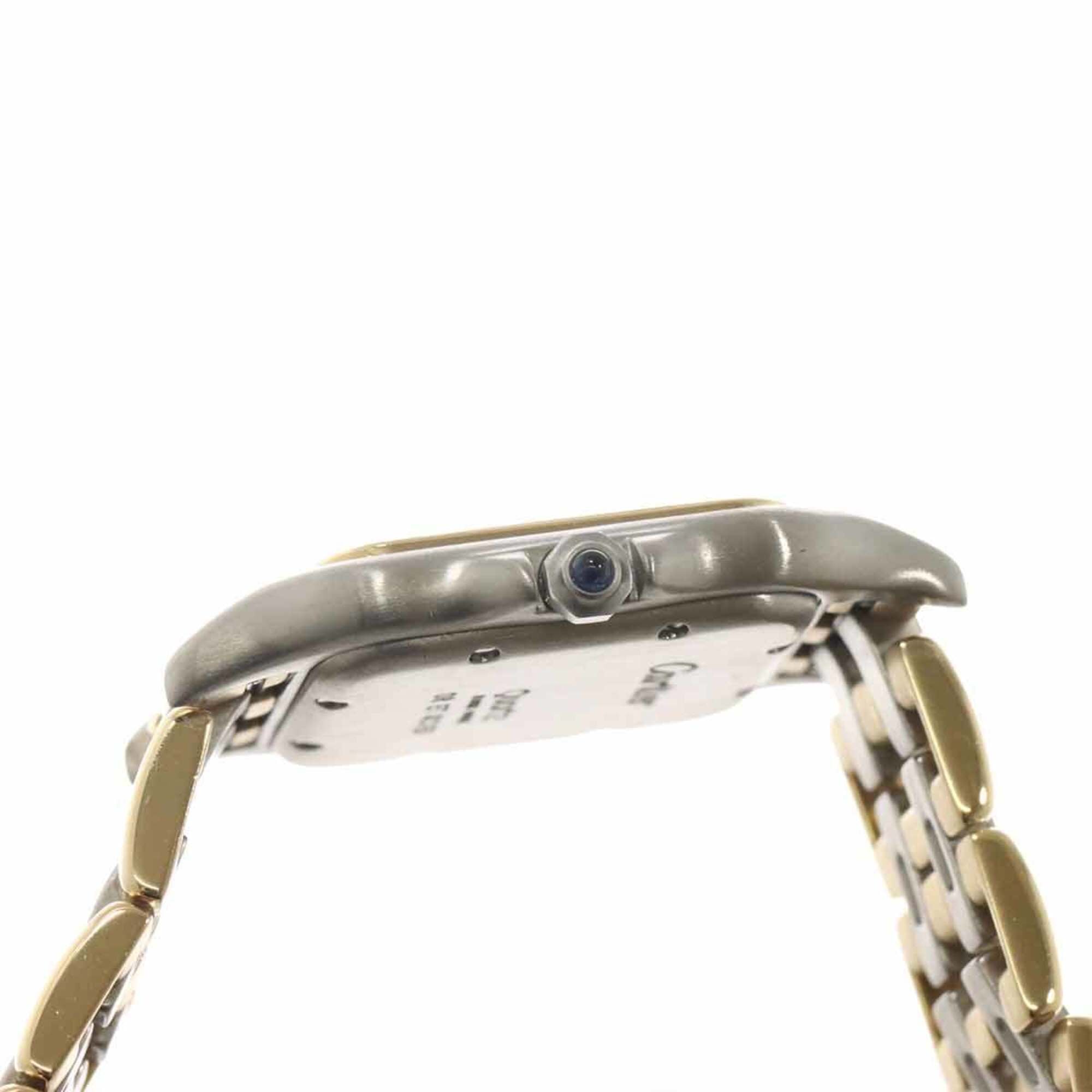 Cartier Panthère MM 3-Row Date Two-Tone Watch 83083244 Boys' Ivory YG Yellow Gold Quartz — Like New