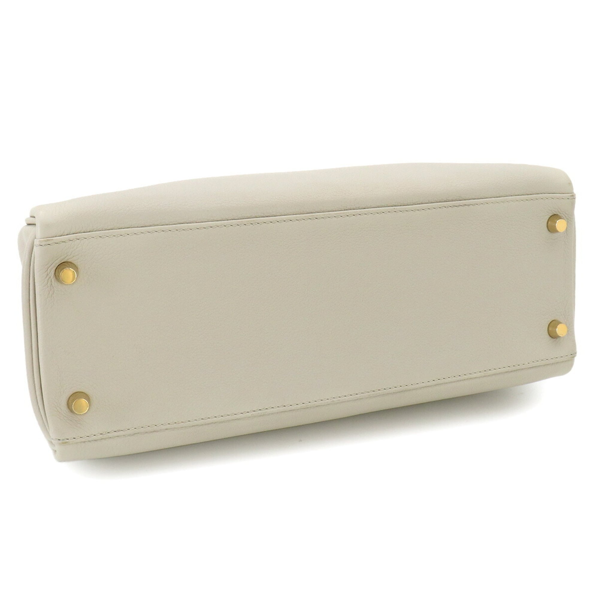 Hermes Kelly 32 Evercolor Beton 2-way Hand/Shoulder Handbag, Inside Stitching, A Stamp, Gold Hardware — Like New