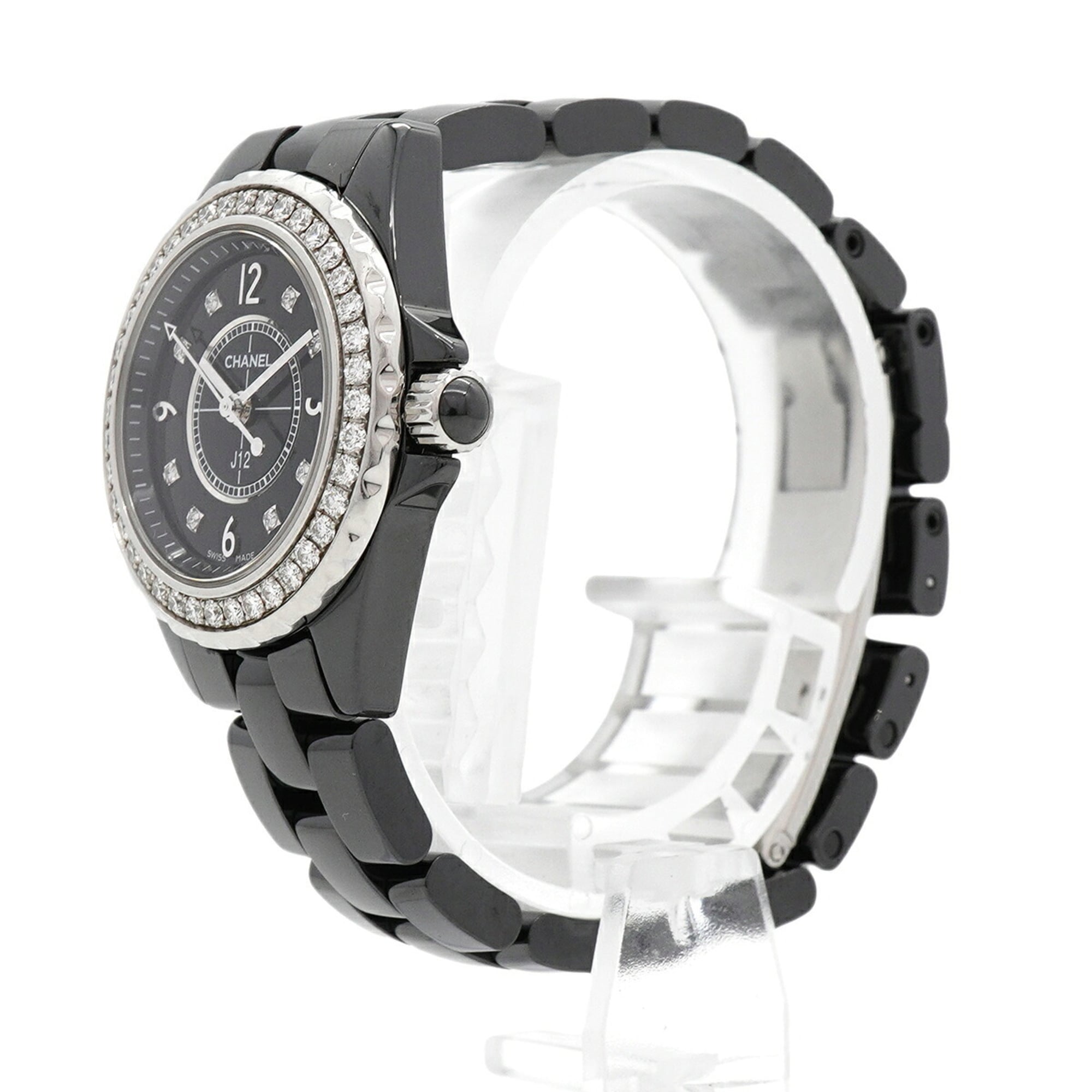 Chanel J12 Diamond H2571 Black Dial Men's Watch — Good