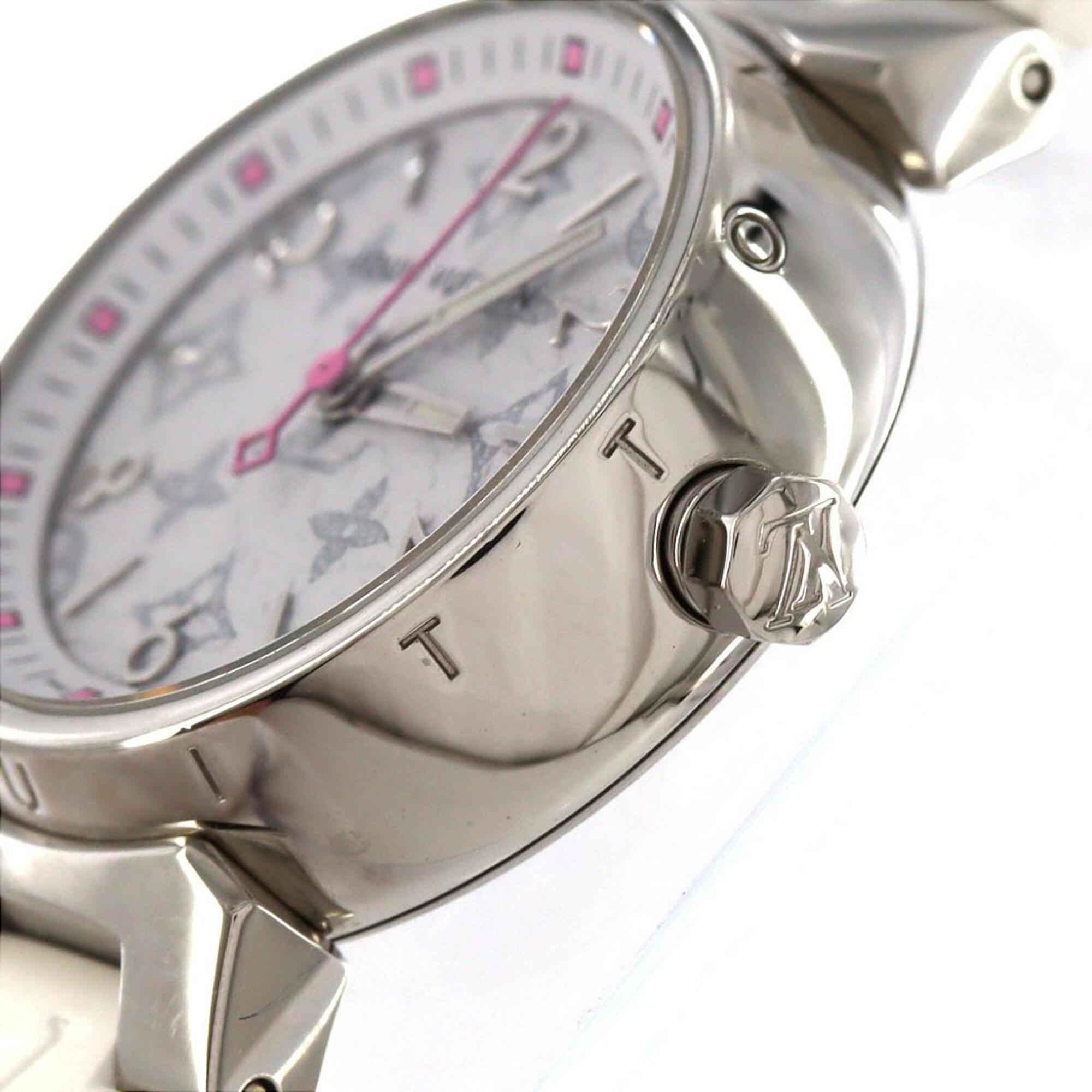 Louis Vuitton Tambour Monogram QA115 SS Quartz Watch — Good