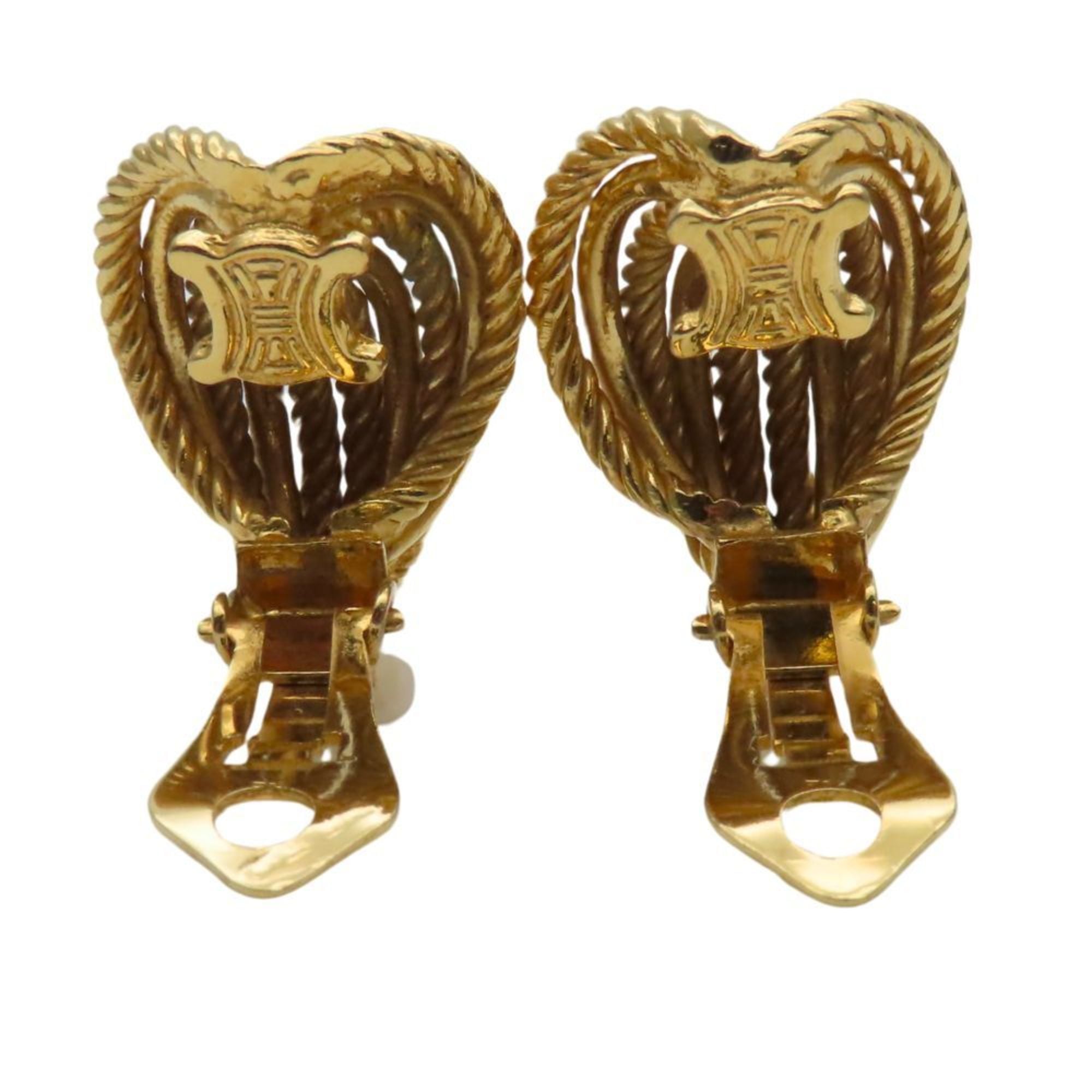 CELINE Earrings Metal Gold Plated Women's