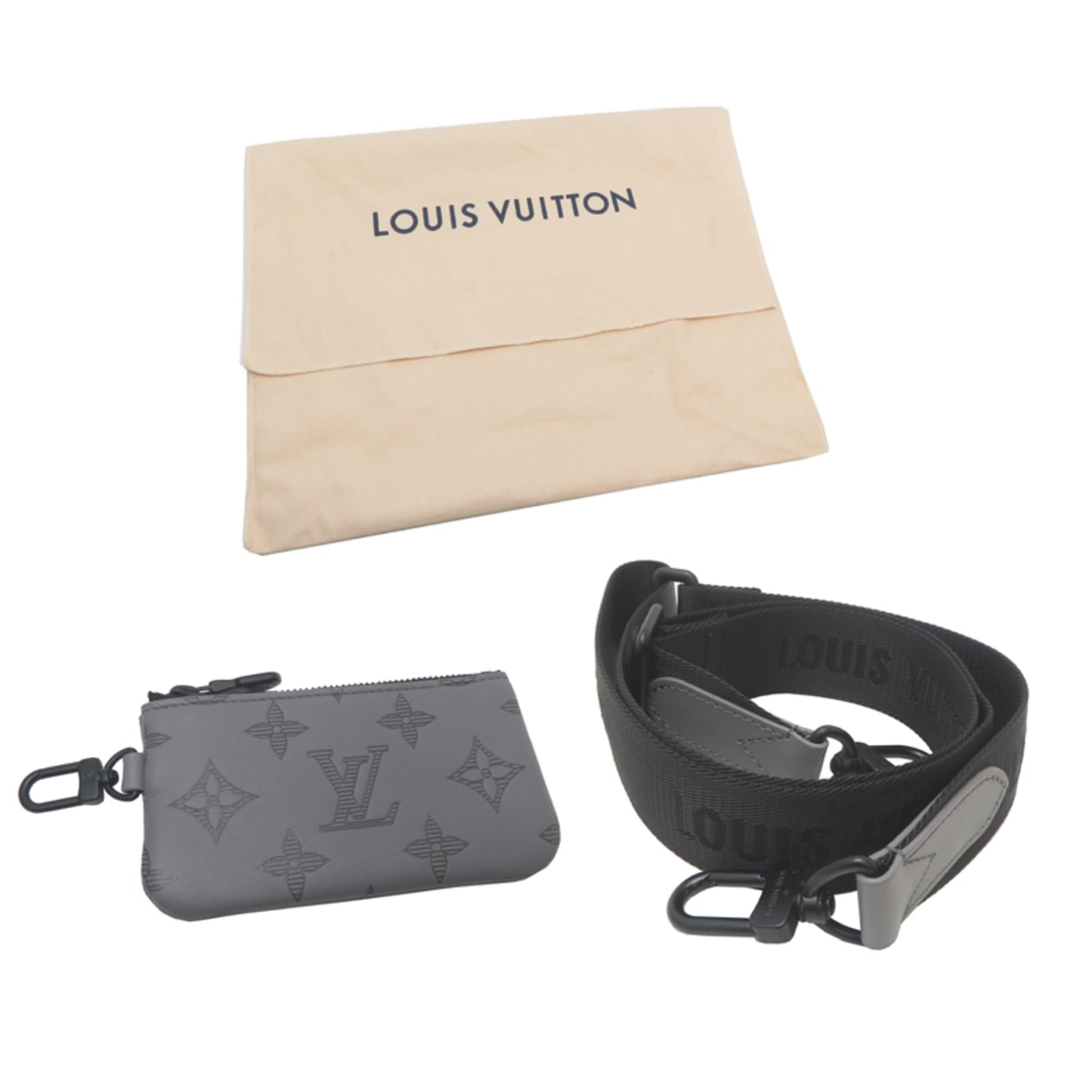 Louis Vuitton Duo Messenger Men's Shoulder Bag M46104 (Discontinued) Monogram Shadow Gray