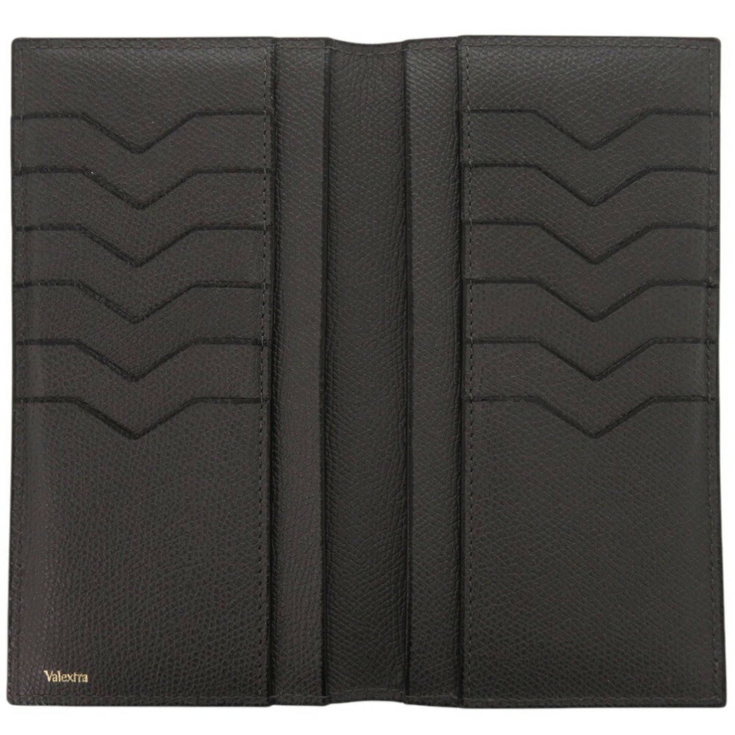 Valextra Black Leather Long Wallet 0594Valextra