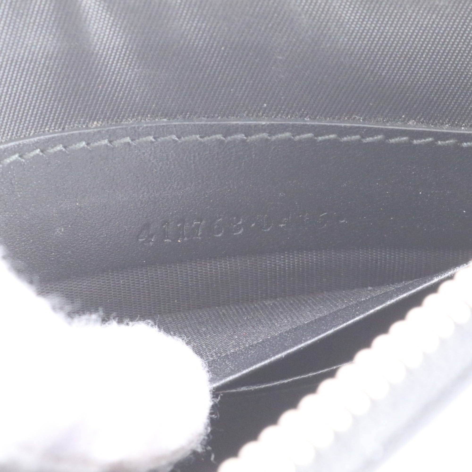 Gucci GG Kaleido 411768 Leather Clutch Bag Pouch Black Men's