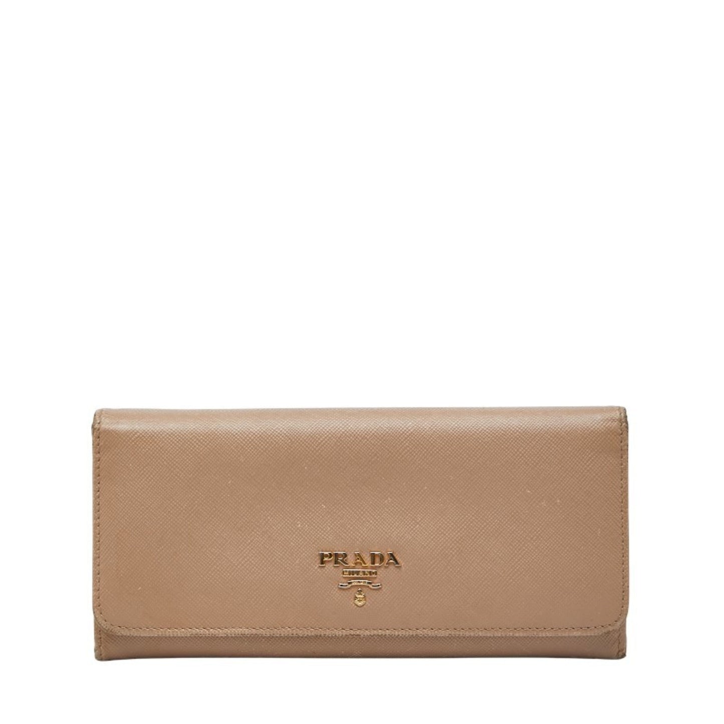 Prada Logo Long Wallet 1M1132 Beige Saffiano Leather Women's PRADA