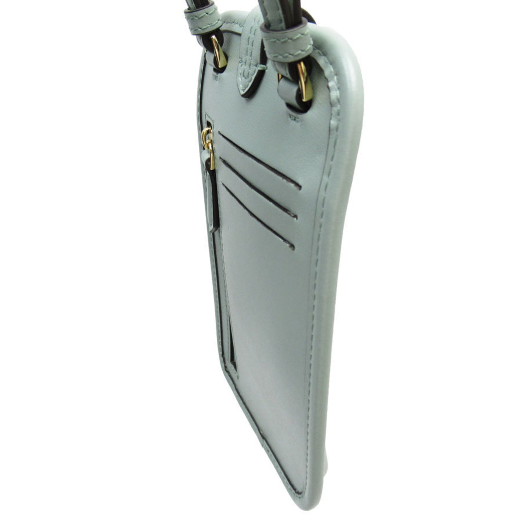 FENDI Smartphone Case, Holder, Phone Leather, Pale Green, Women's, 7AS131 AHM0 t19577a