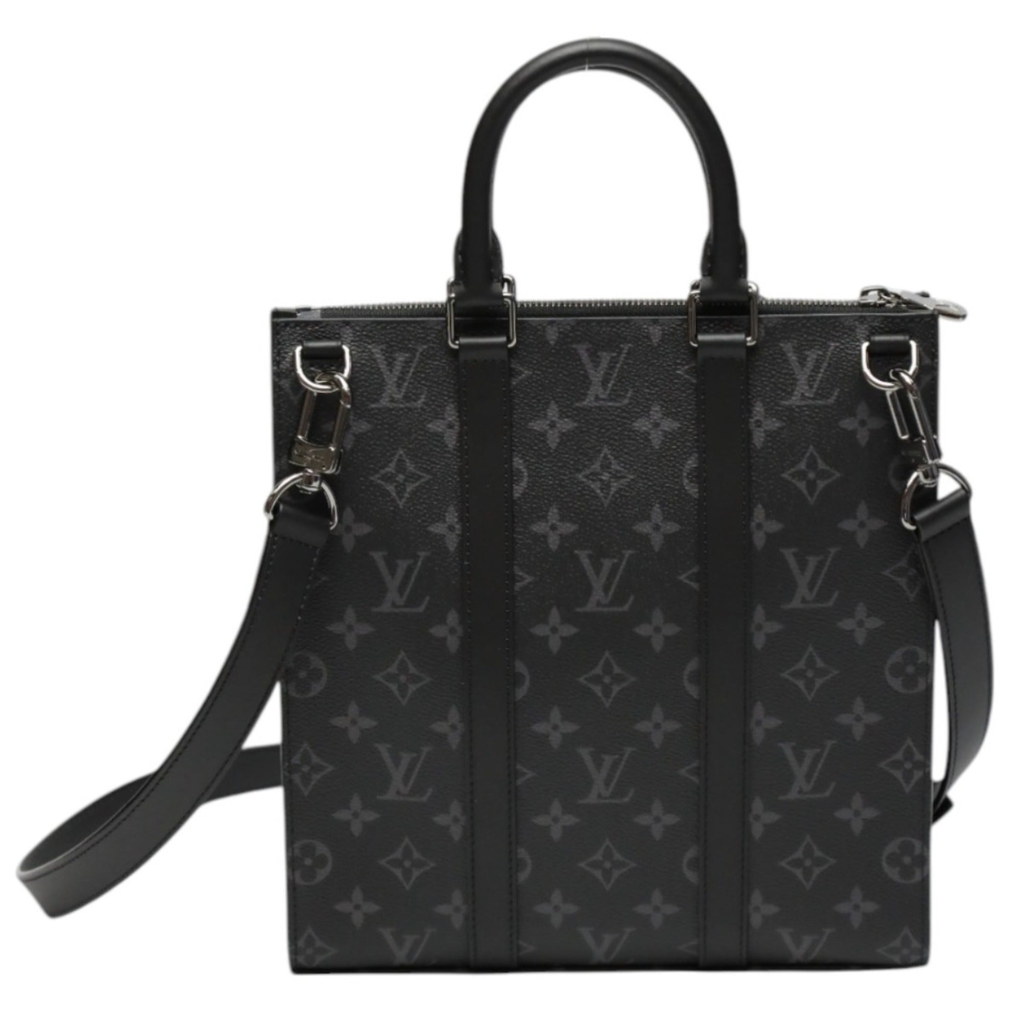 Louis Vuitton LOUIS VUITTON Tote Bag Shoulder Monogram Eclipse Sac Plat Cross Canvas M46456 Black LV — Like New
