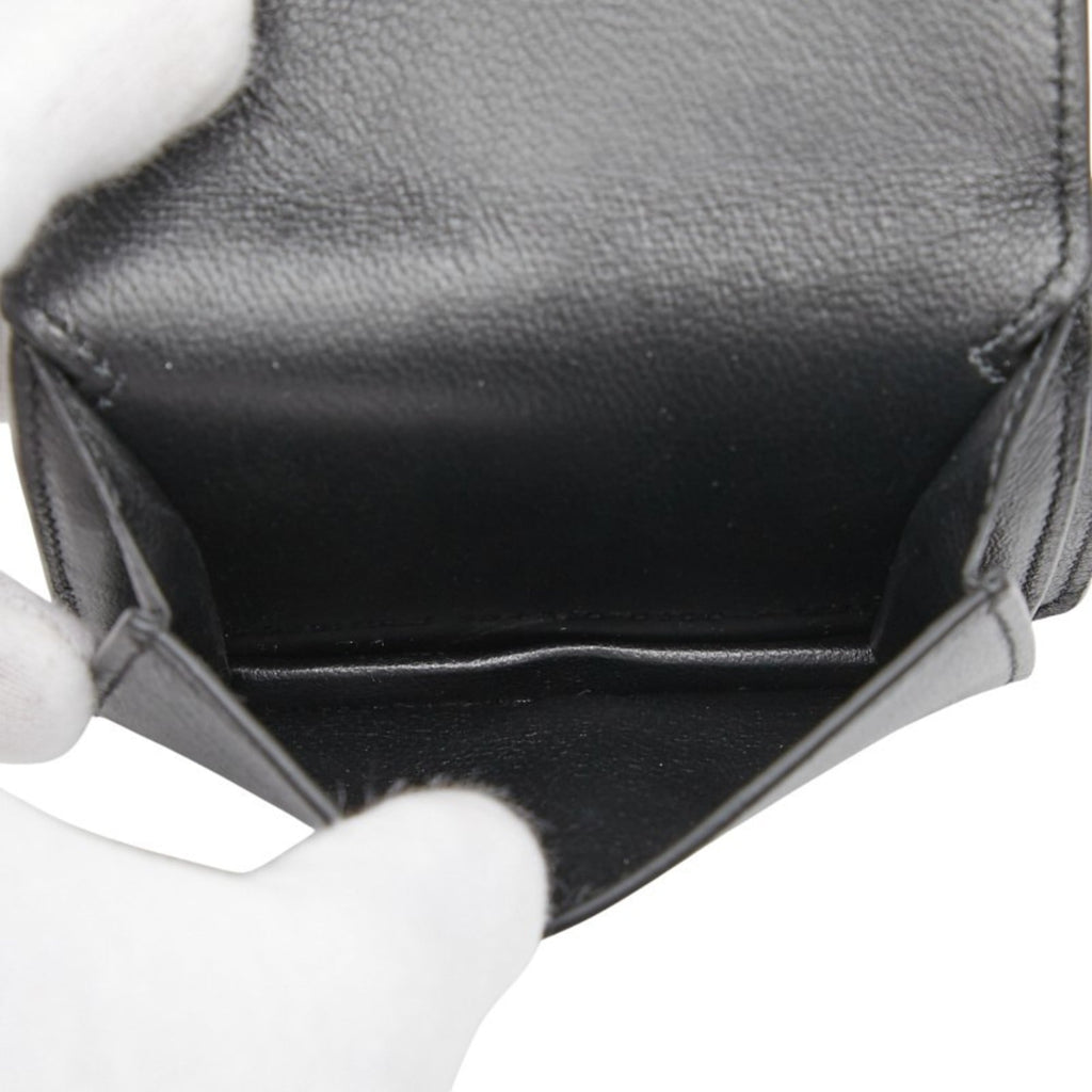 Balenciaga Logo Bifold Wallet 594216 Silver Leather Women's BALENCIAGA