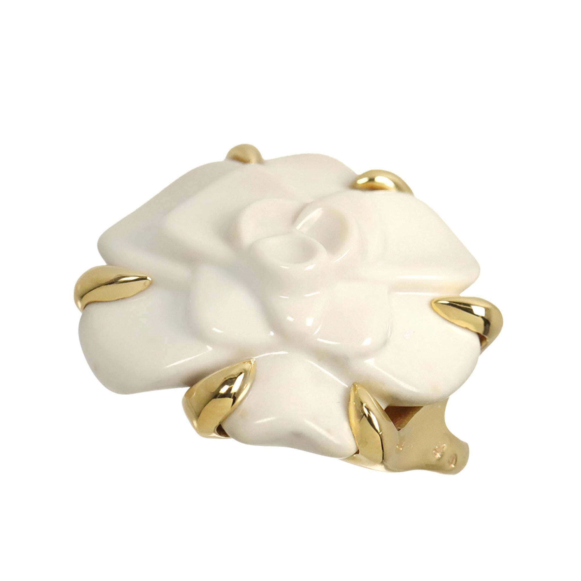 Chanel Camellia Pendant Top, Cachoron, 18K Yellow Gold (750) — Like New