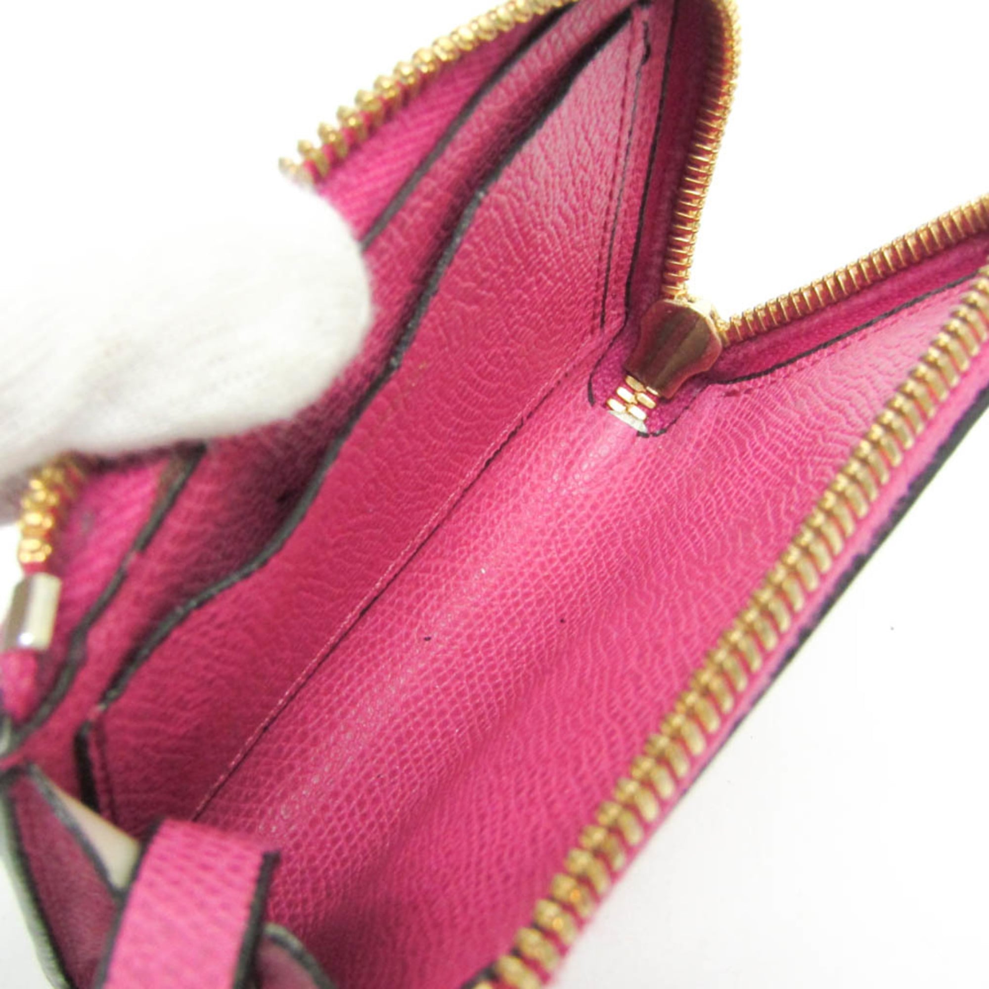 Valextra Multi-case Key Ring Men,Women Leather Coin Purse/coin Case Purple