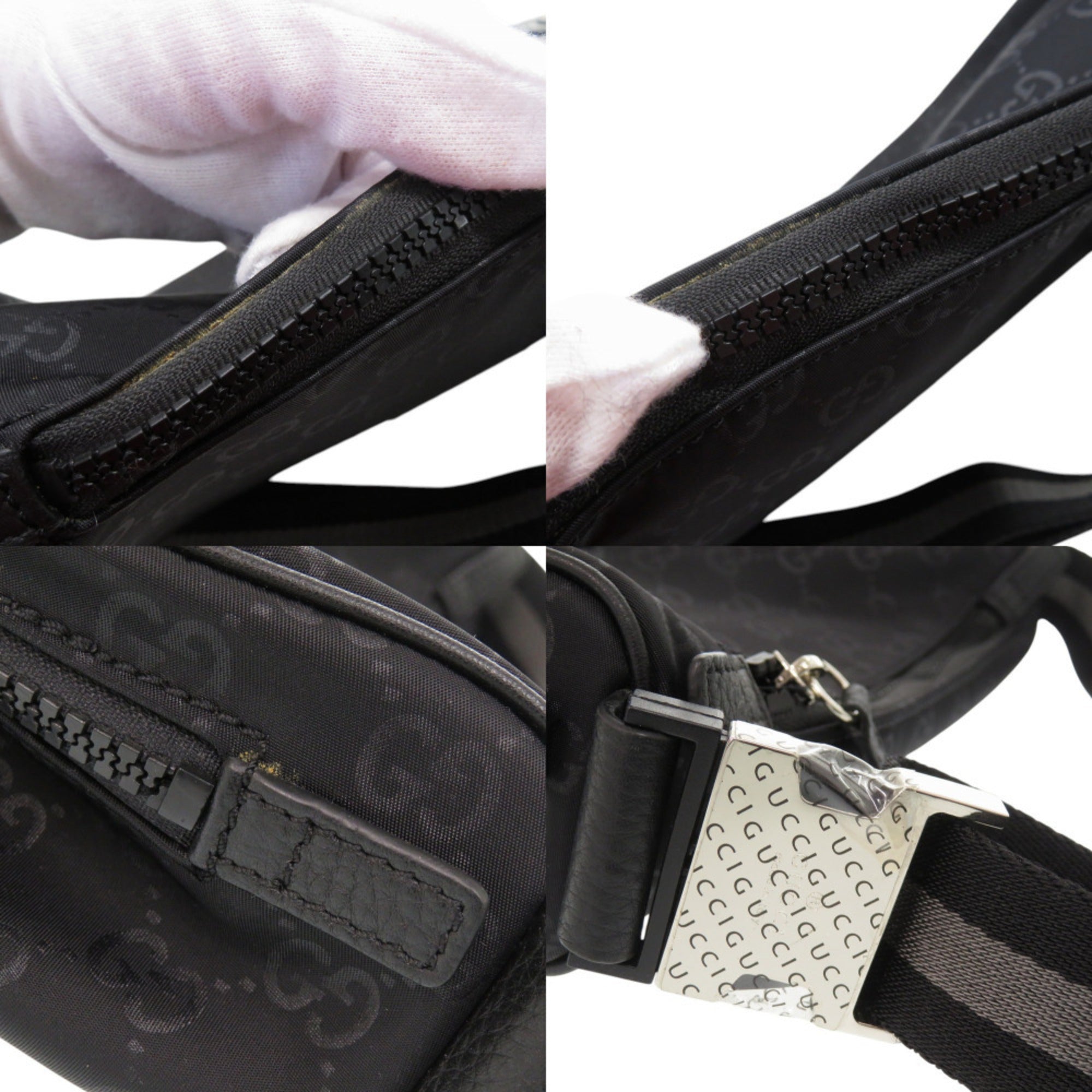 Like new Gucci GG nylon black shoulder bag 0637 GUCCI — Like New