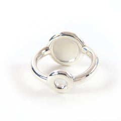 HERMES Vintage AG925 Sterling Silver Ring with Sellier Hardware, Size 49 (approximately equivalent to Japanese size), Weight: 5.4g, Women's — Like New