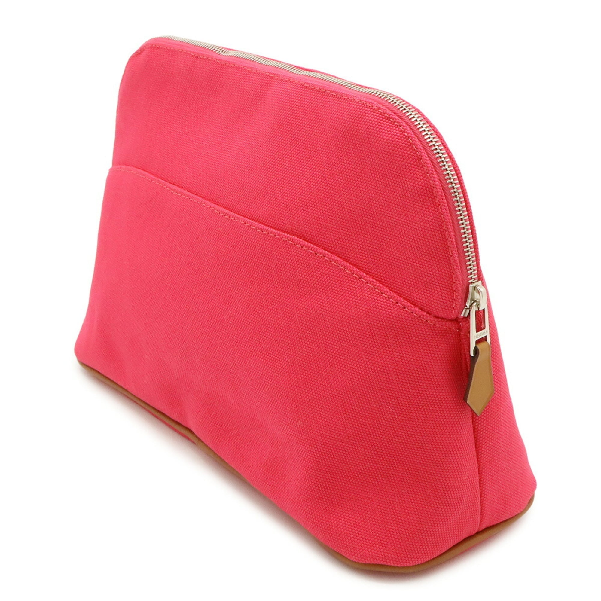 HERMES Bolide Pouch 25 Handbag Multi-purpose Canvas Leather Fuchsia Pink — Like New