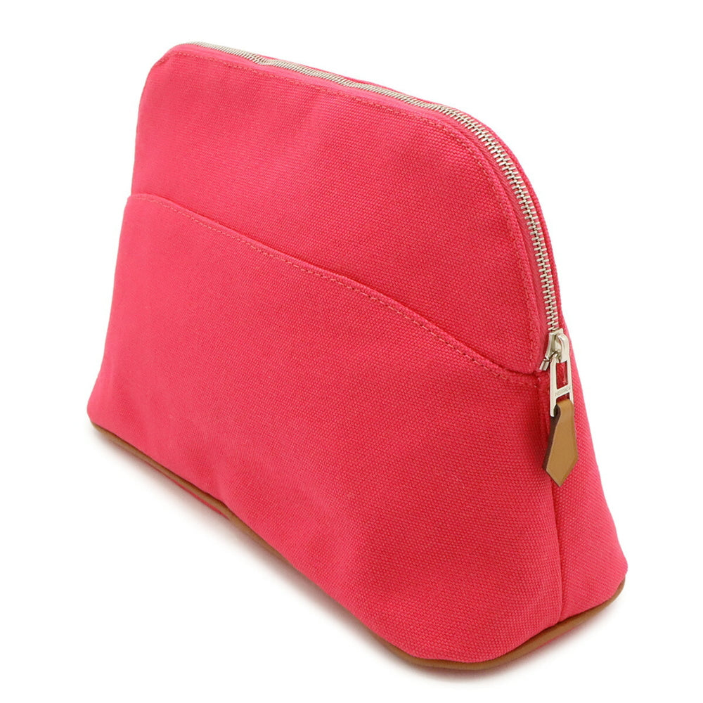 HERMES Bolide Pouch 25 Handbag Multi-purpose Canvas Leather Fuchsia Pink — Like New