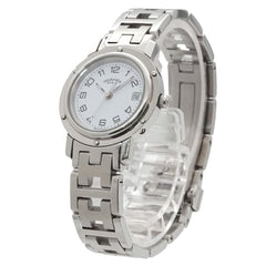 Hermes Clipper CL4 210 Women's Watch, Date Display, White Quartz Watch — Very Good