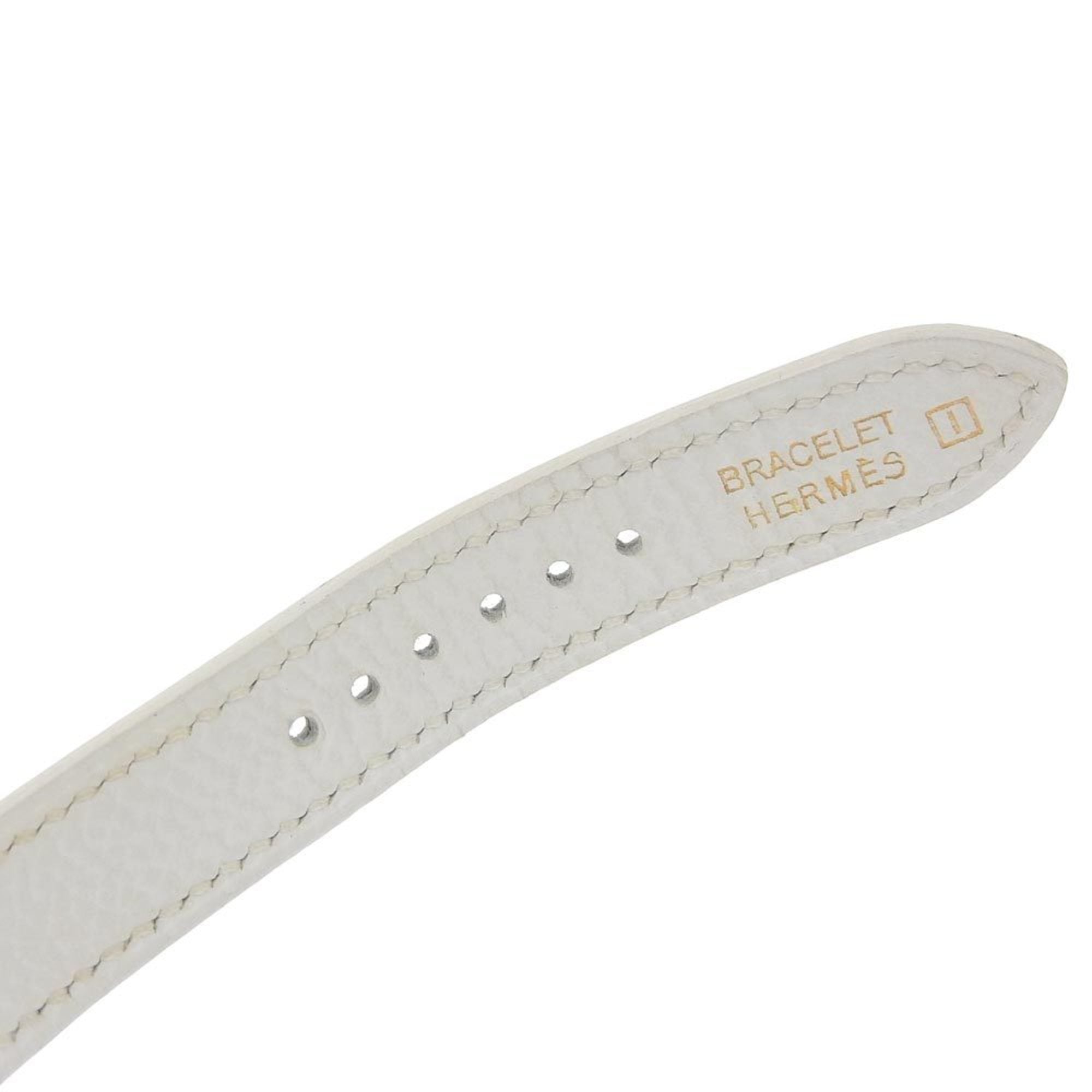 Hermes HERMES H Watch Wristwatch HH1.210 Stainless Steel x Leather 2005 Quartz Analog Display White Dial Ladies — Very Good