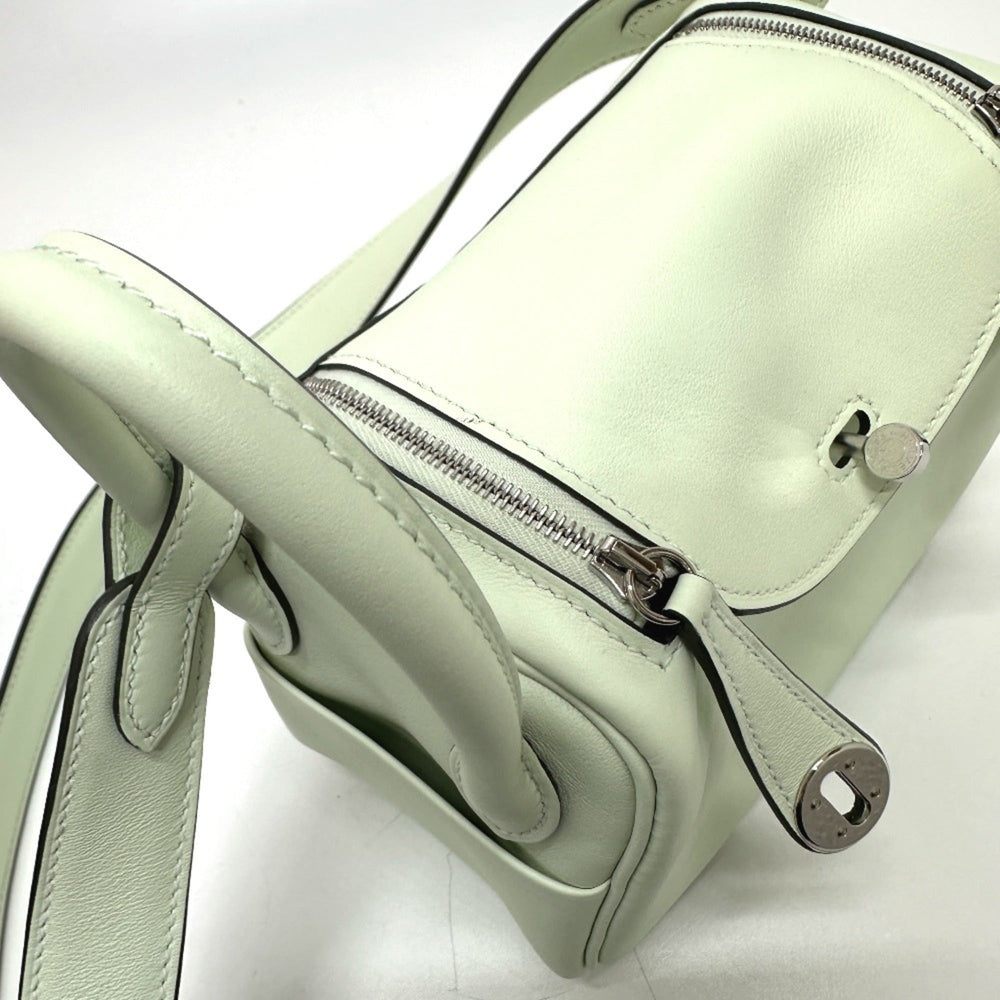 HERMES Lindy Shoulder Bag, Swift Leather, Women's, Veil Fizz, Light Green, G-231125-89 — New - Store Return