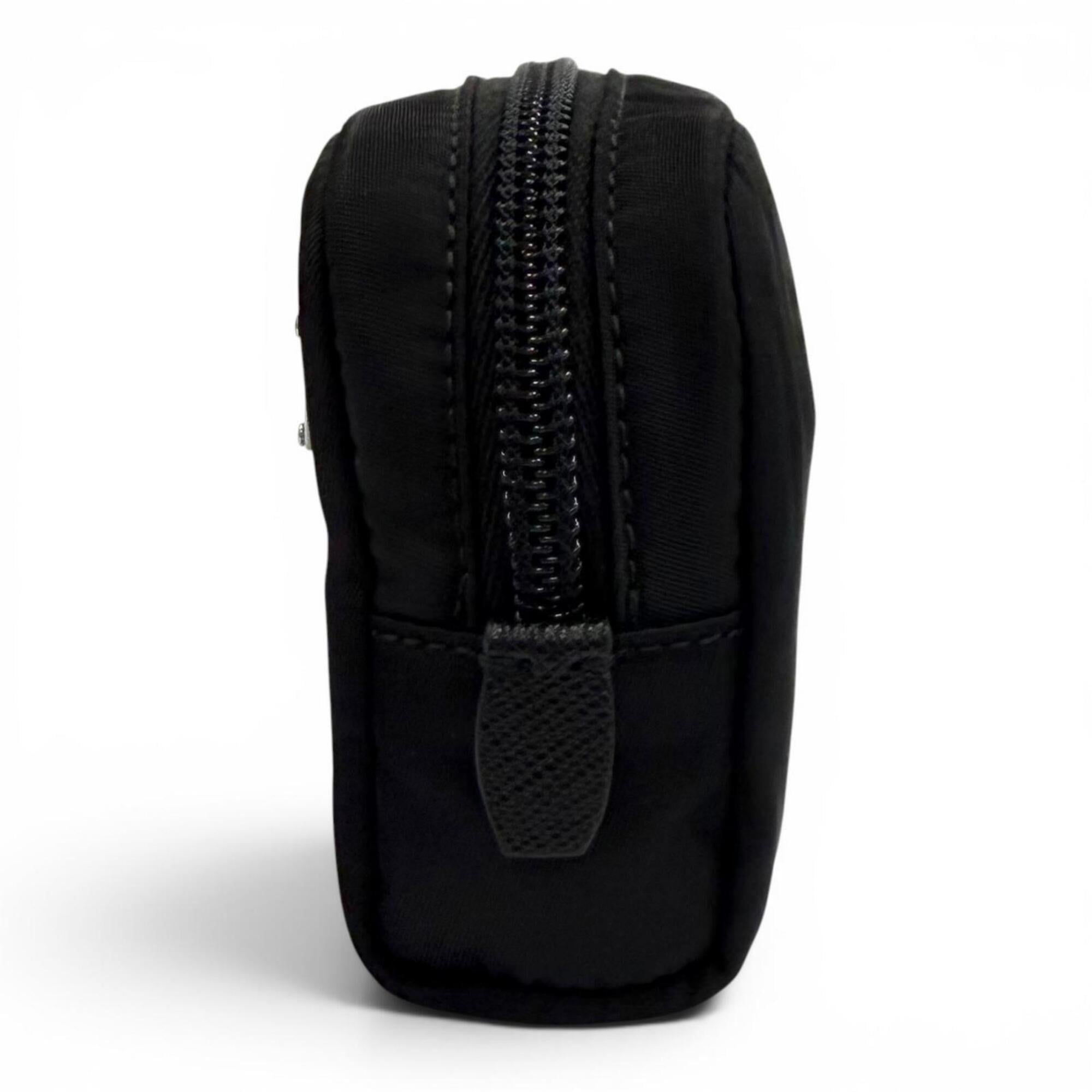 PRADA 1ND339 Micro Re-Nylon Pouch Small Triangle Logo Makeup Black Made in Italy Women's — Like New