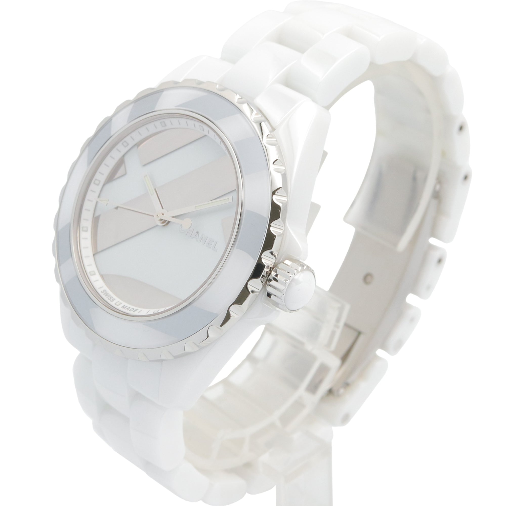 Chanel J12 Untitled Ceramic Men's Watch, White (H5582) — Very Good
