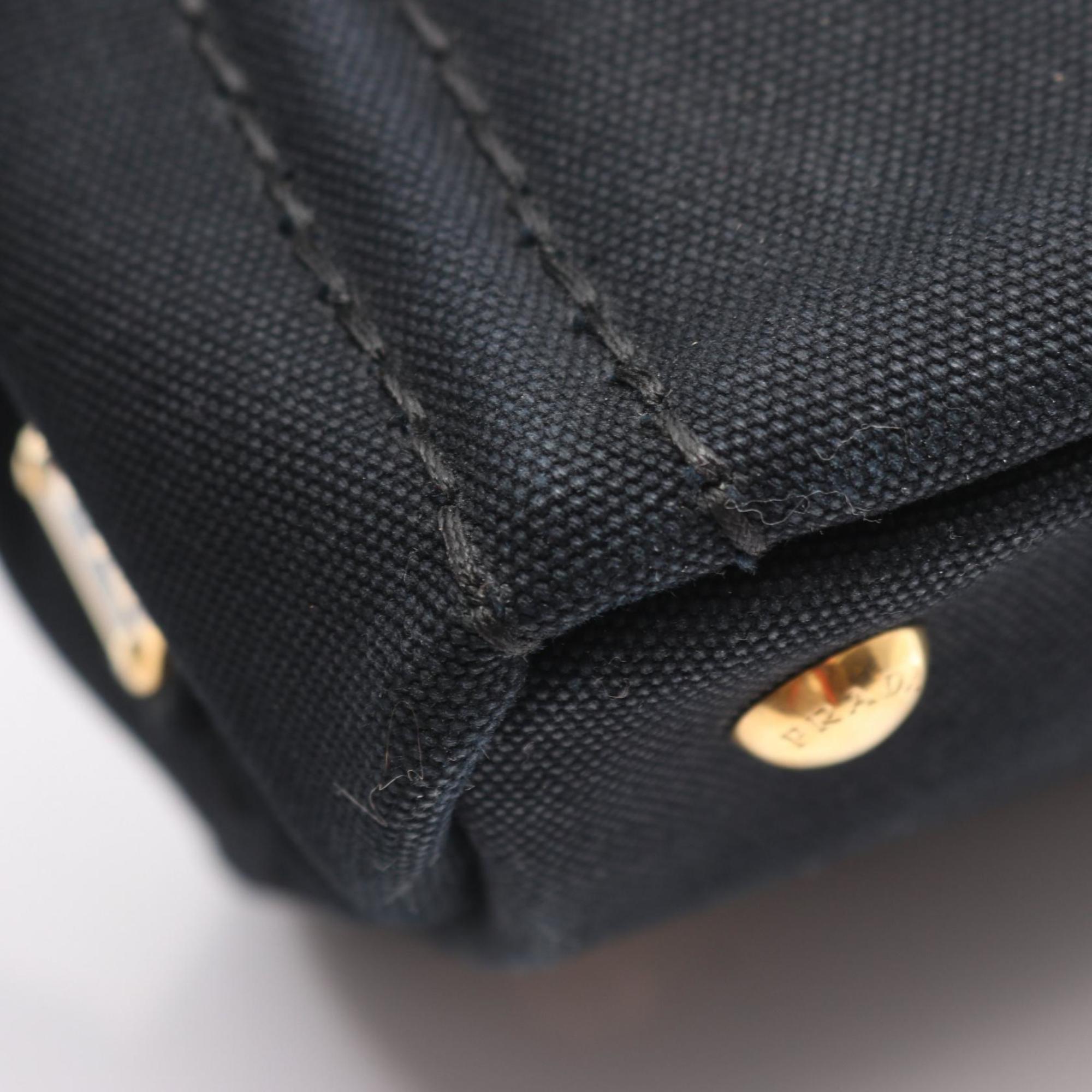 Prada Canapa Tote Bag, Canvas, Women's, Black