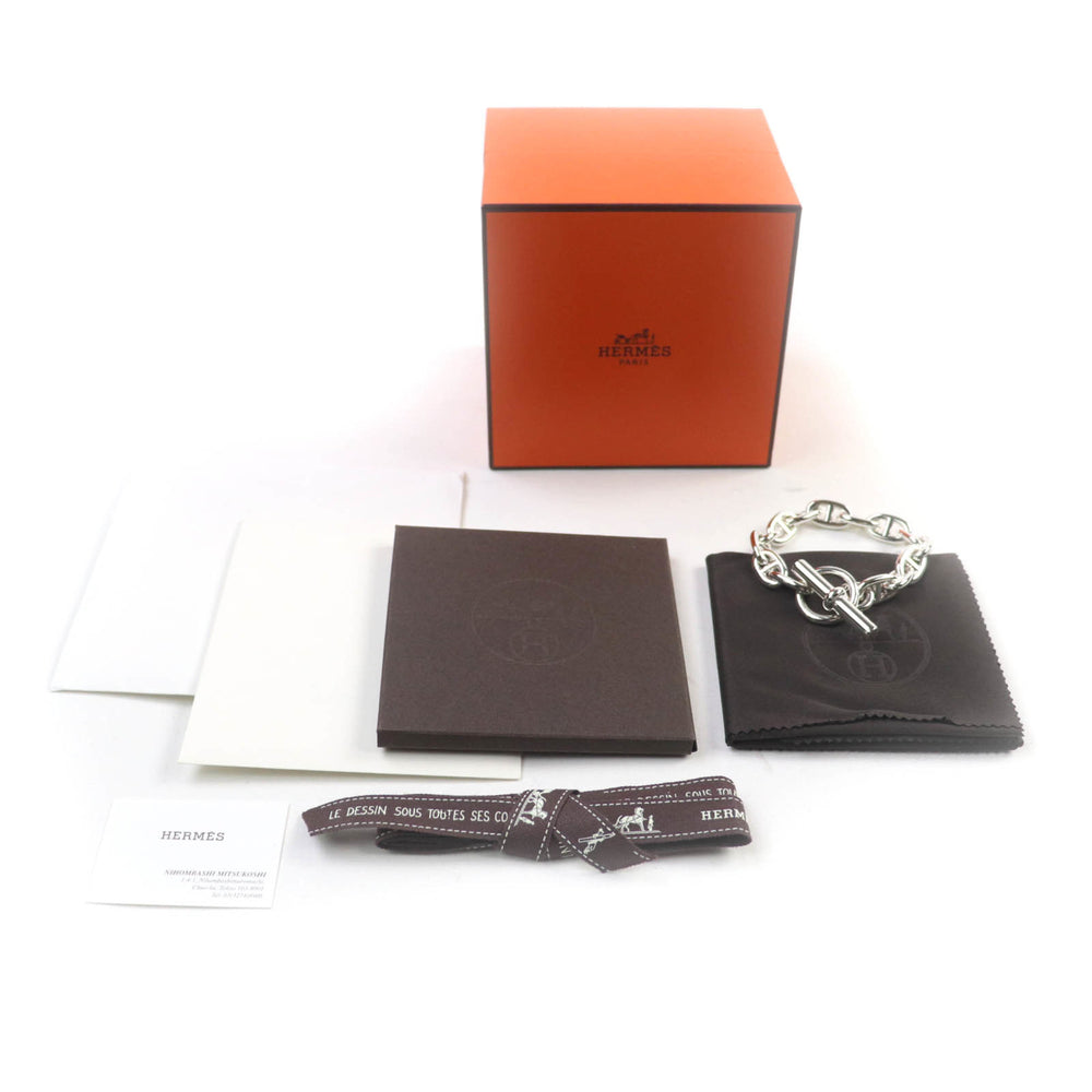 HERMES Chaine d'Ancre MM 925 14-link bracelet, silver, with box, made in France, weight 54.87g, for women — Like New