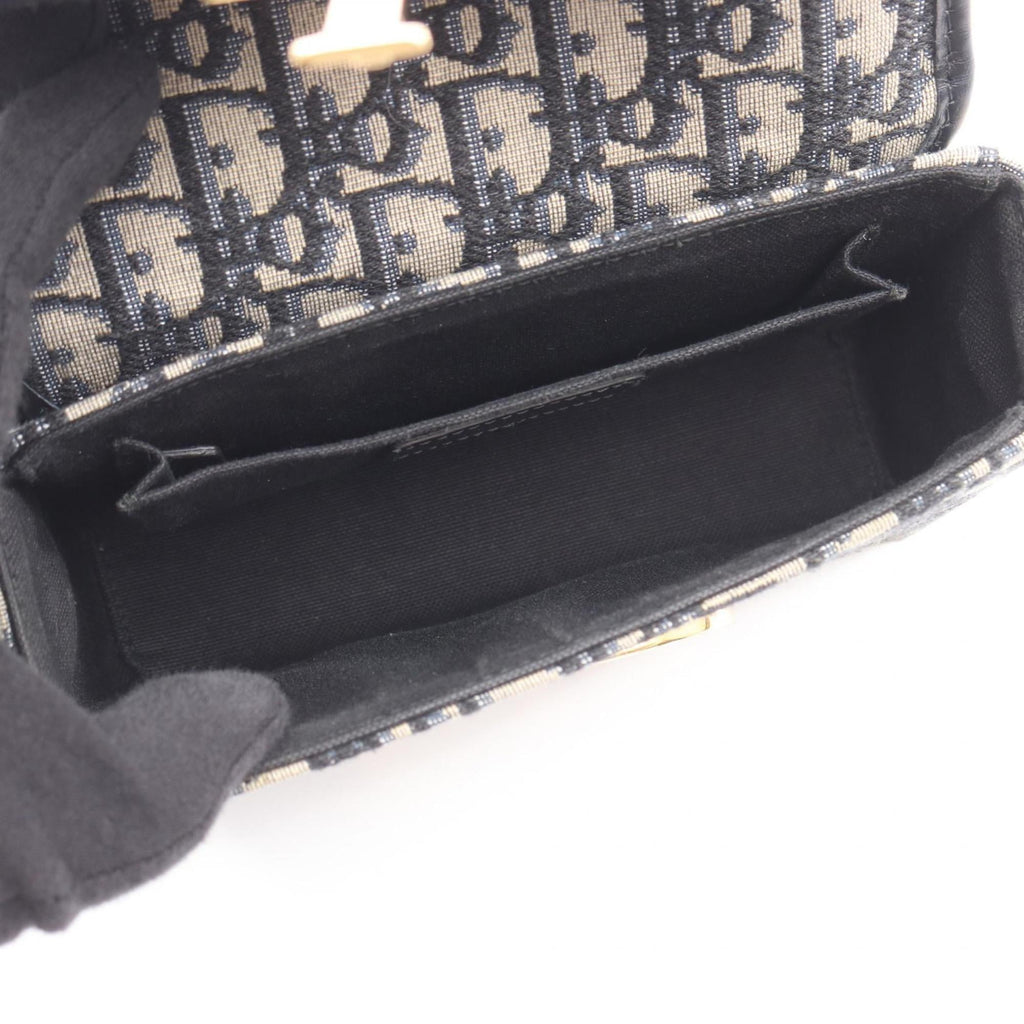 Christian Dior Dior 30 MONTAIGNE Oblique Shoulder Bag, Canvas and Leather, Women's, Beige, Navy, Black