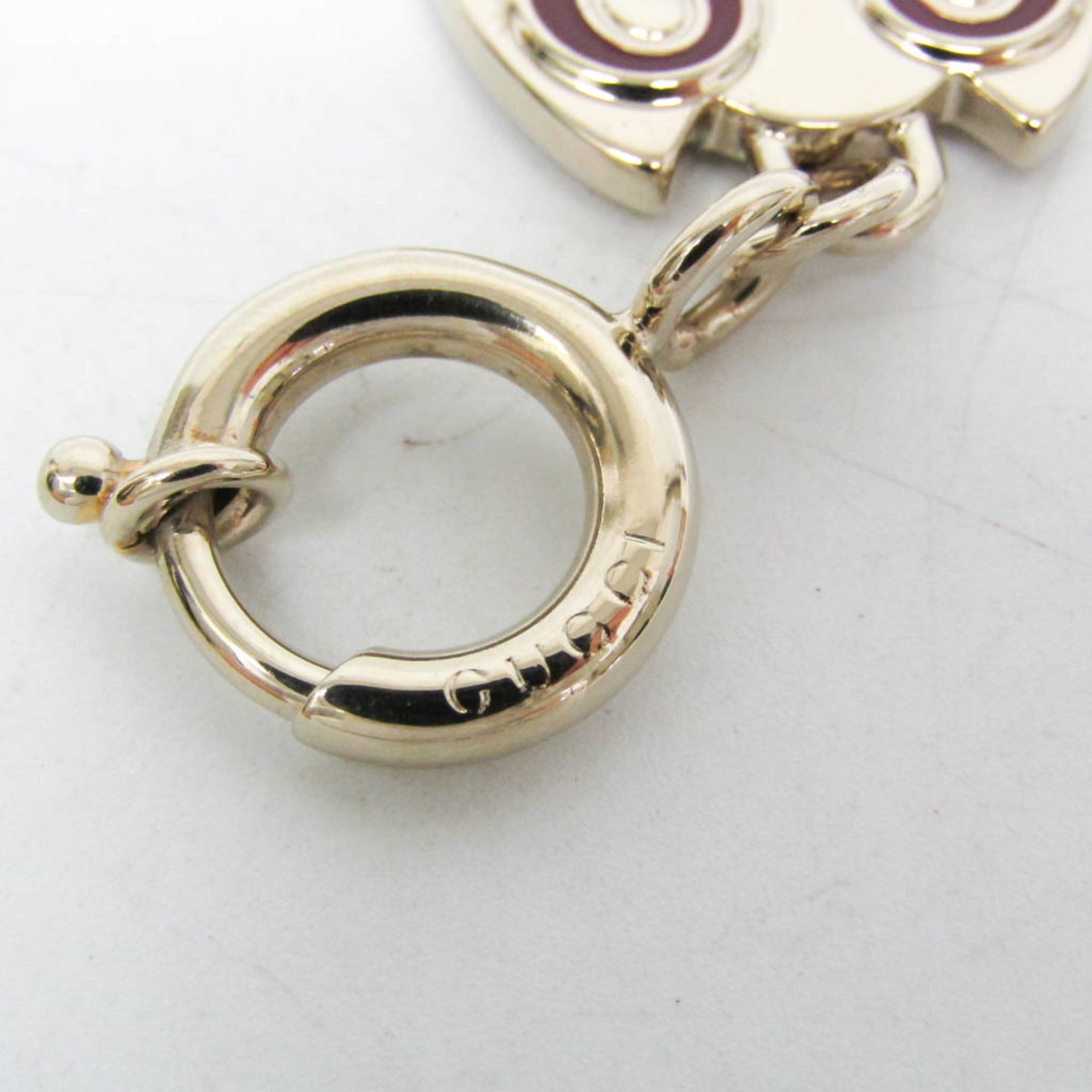 Gucci Metal Keyring Charm Silver,Light Green Owl charm — Like New