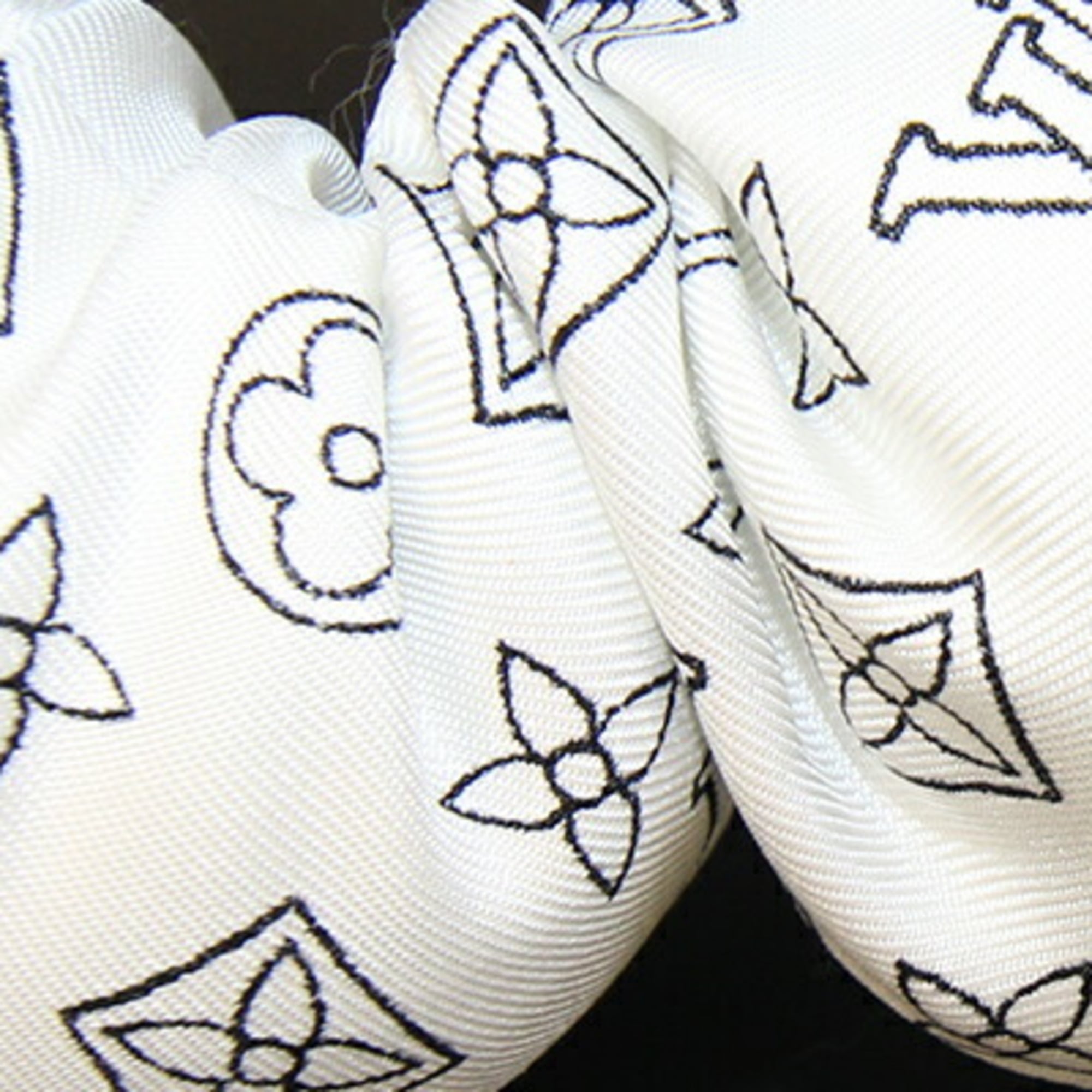 Louis Vuitton Fleur Piqué Scrunchie M96838 White 100% Silk Hair Clip LV Women's LOUIS VUITTON — Like New
