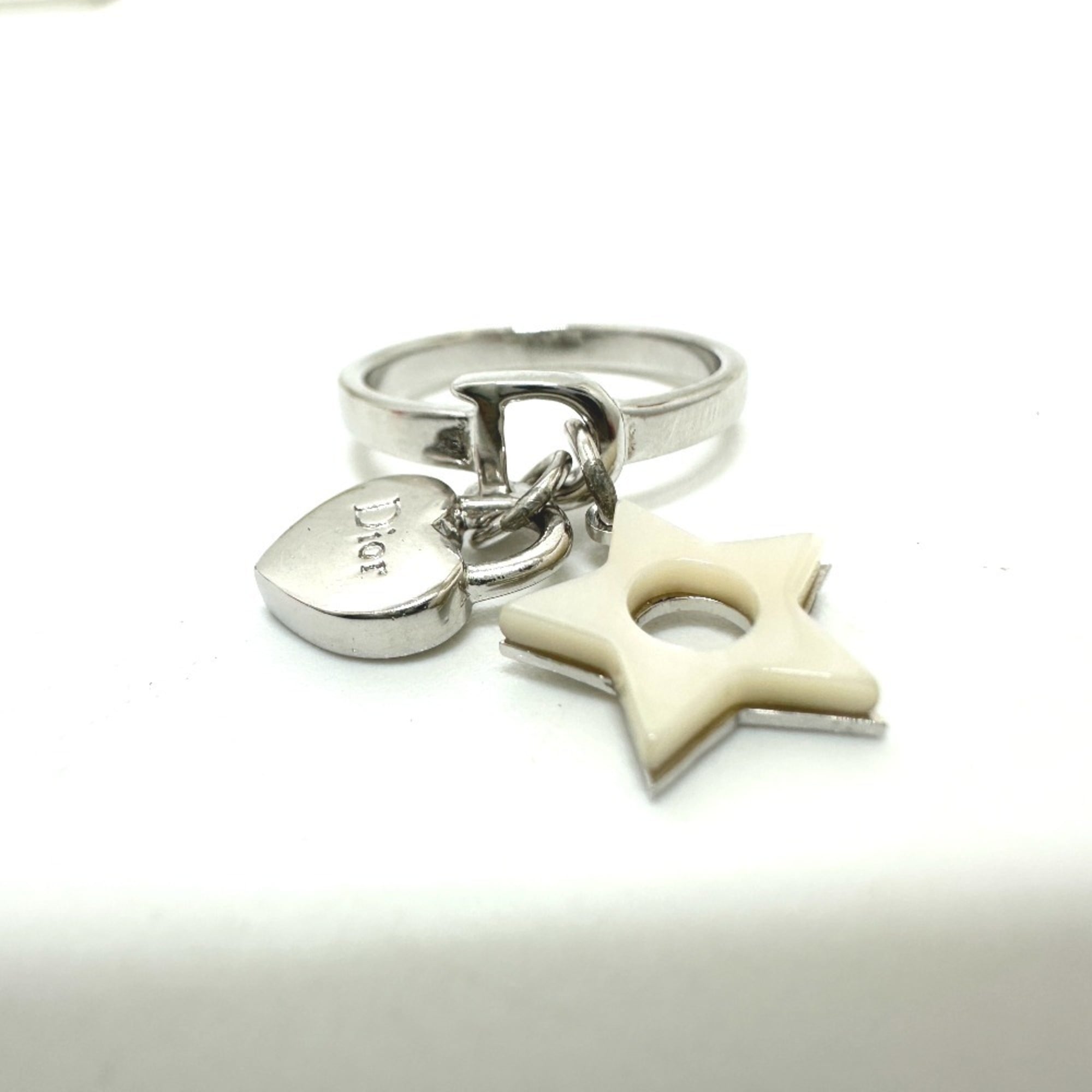 Christian Dior Star Heart Ring, Women's, Silver, Size 10, Like New — Like New