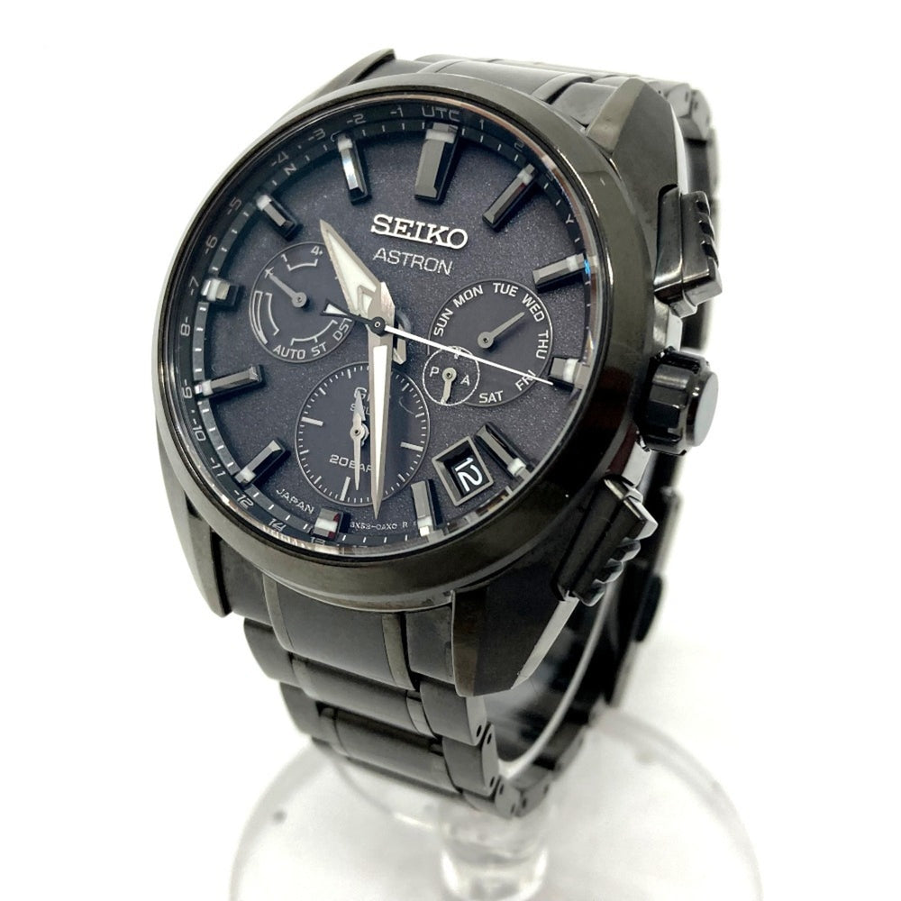 Seiko SBXC069/5X53-0AV0 Astron Global Line Day Date GPS Solar Radio-Controlled Wristwatch Titanium Men's Black — Good