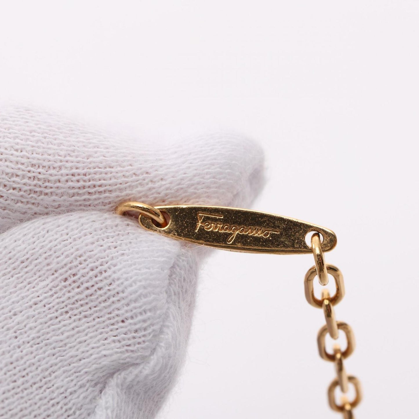 Salvatore Ferragamo Vara Ribbon Necklace GP (Gold Plated) Women's Gold