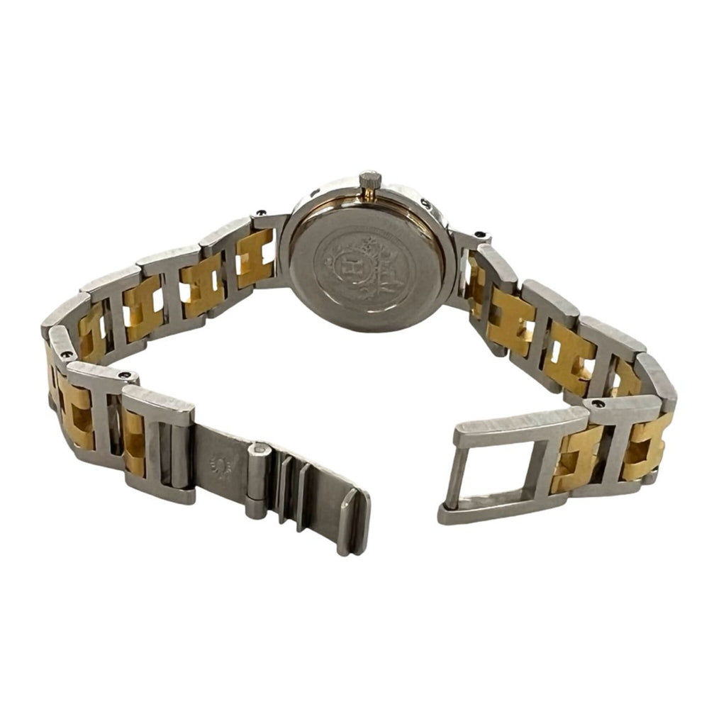 HERMES Clipper Stainless Steel GP Quartz Wristwatch, Silver, 30124 — Good
