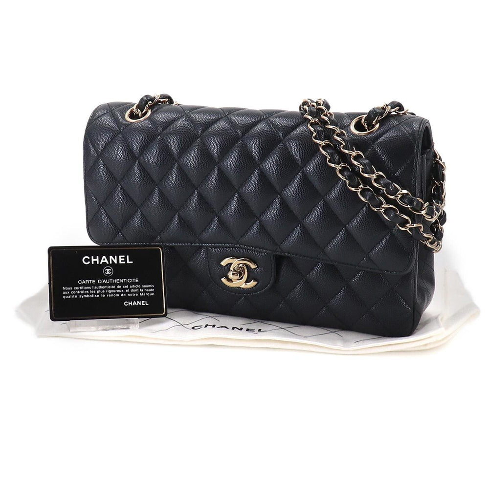 Chanel Matelasse 25 Chain Shoulder Handbag, Caviar Leather, Navy, A01112, Gold Hardware, Coco Mark — Like New