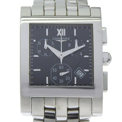Longines DolceVita watch L5.668.4, stainless steel, quartz, analog, black dial, men's — Good