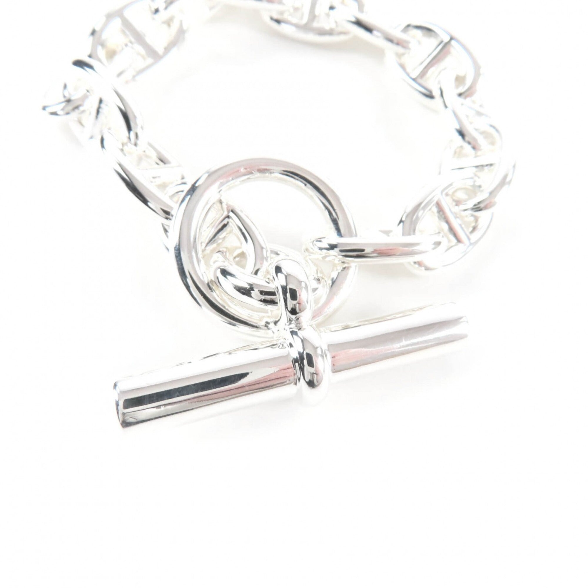 HERMES Chaine d'Ancre MM AG925 14-link bracelet, silver, made in France, 2024 model, weight 52.0g, women's — Like New