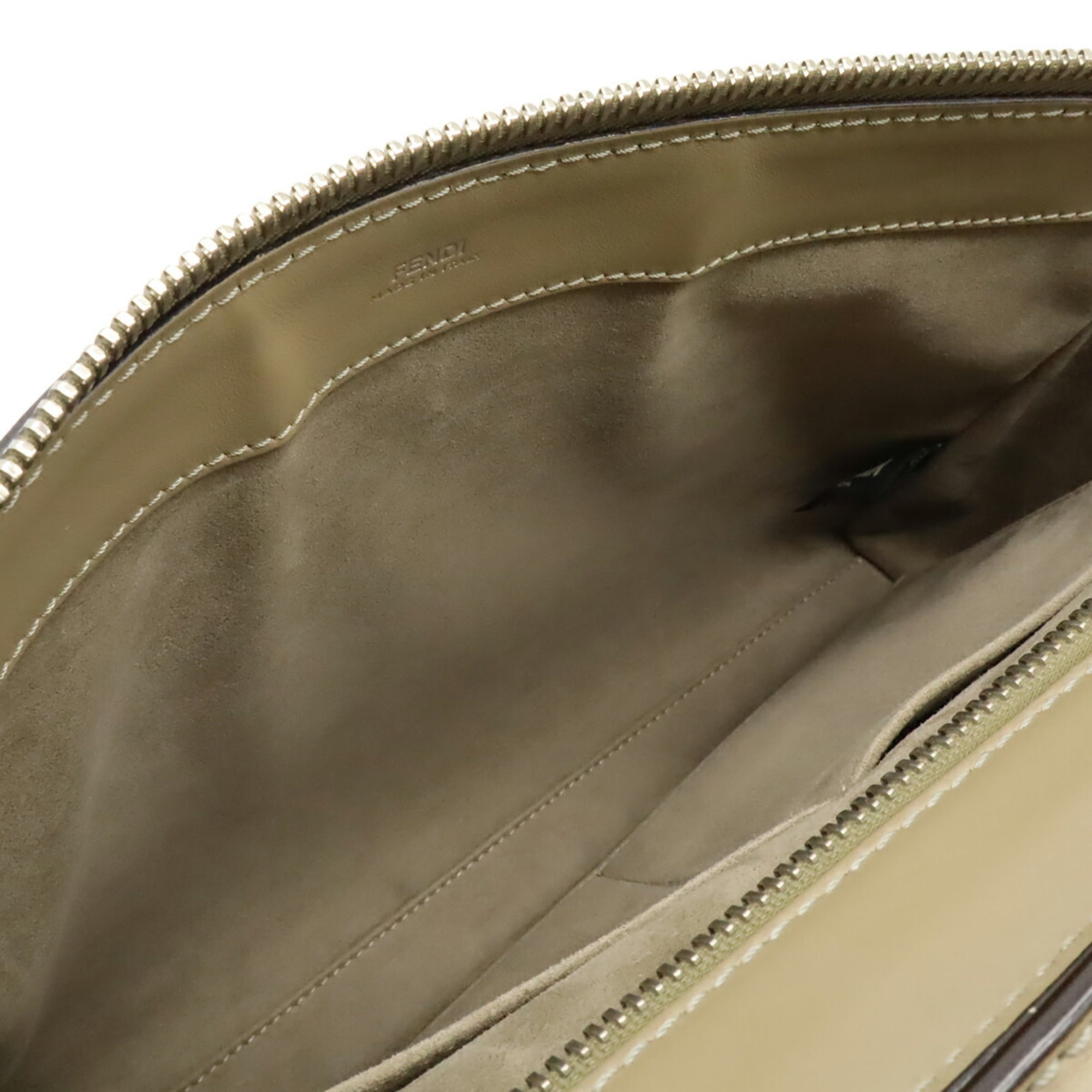 FENDI.com Handbag Shoulder Bag Leather Greige 8BN293